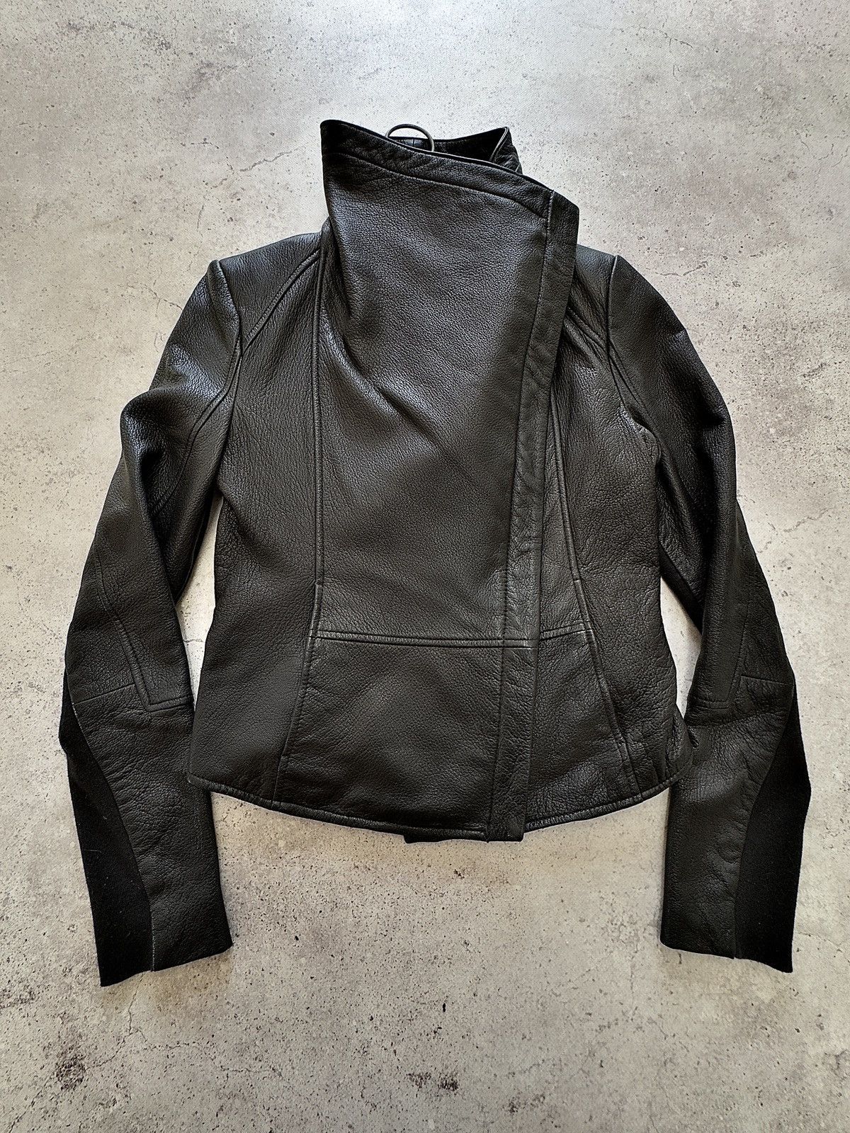 Rick Owens Real Leather Asymmetric Big Throat Rick Owens Type Jacket Size US S / EU 44-46 / 1 - 1 Thumbnail