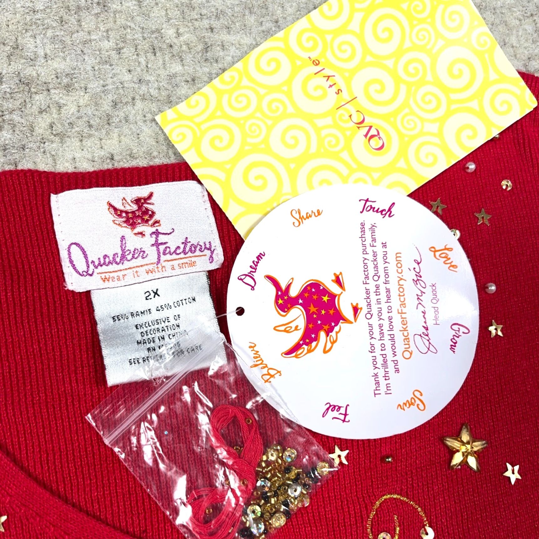 Quacker Factory Vintage Quacker Factory Sweater Women 2X Red Christmas Angels V Neck VTG Y2K Size XXL / US 16-18 / IT 52-54 - 5 Thumbnail
