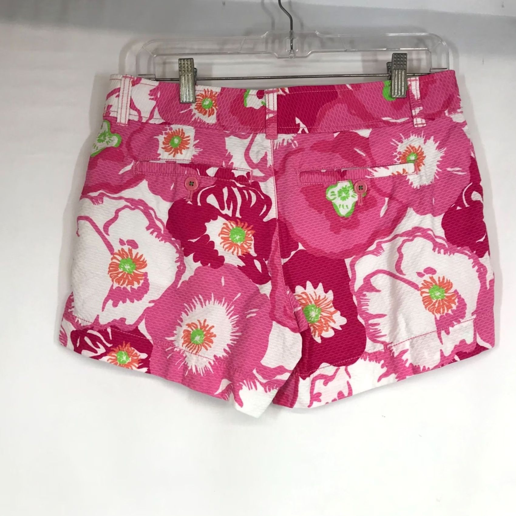 Lilly Pulitzer LILLY PULITZER Pink Floral 100% Cotton Shorts Womens Size 2 Casual Size 26" / US 2 / IT 38 - 4 Thumbnail