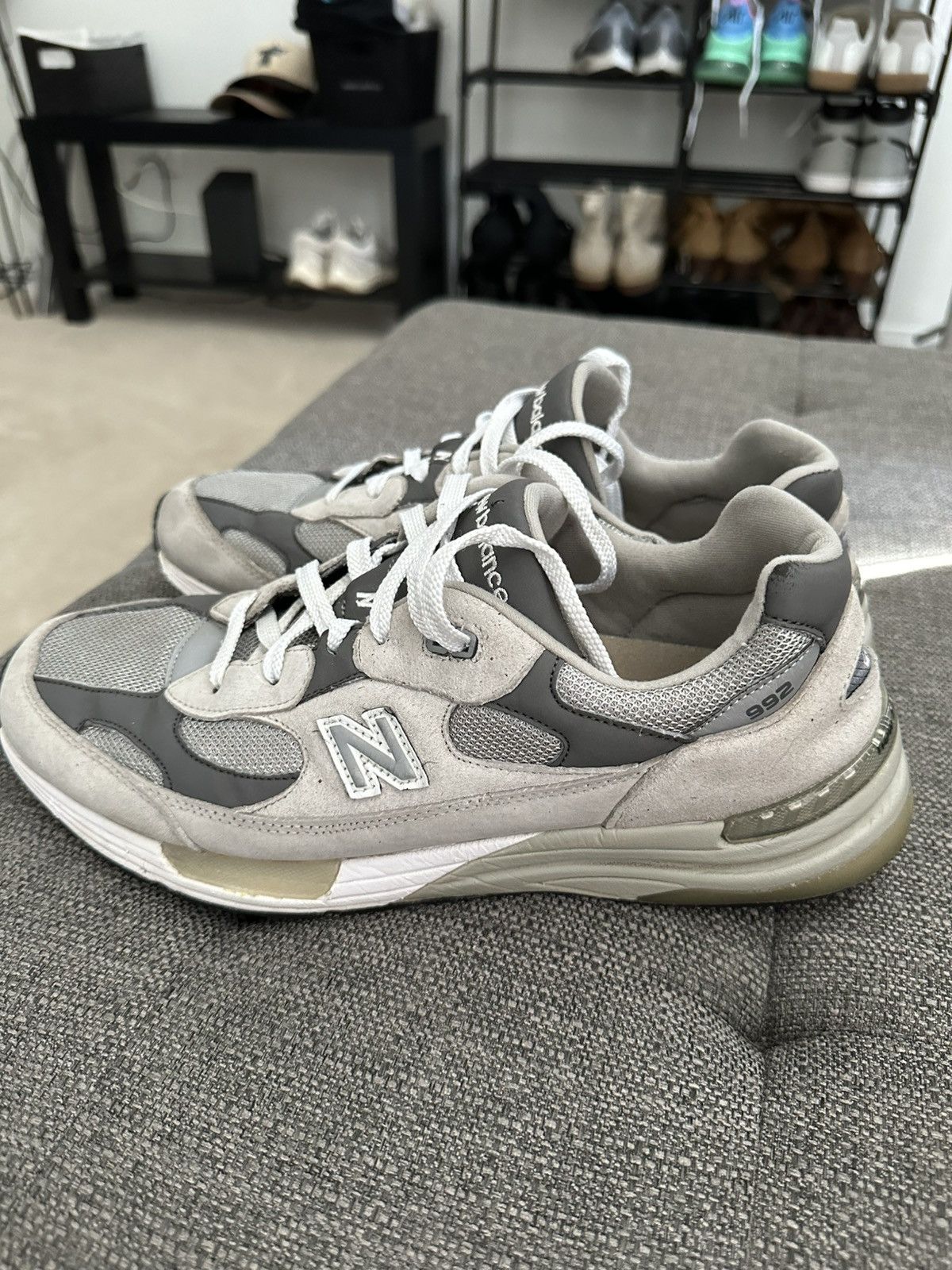 New Balance × Vintage New Balance 992 M992GR Grey Suede Running Shoe Size US 10 / EU 43 - 2 Thumbnail