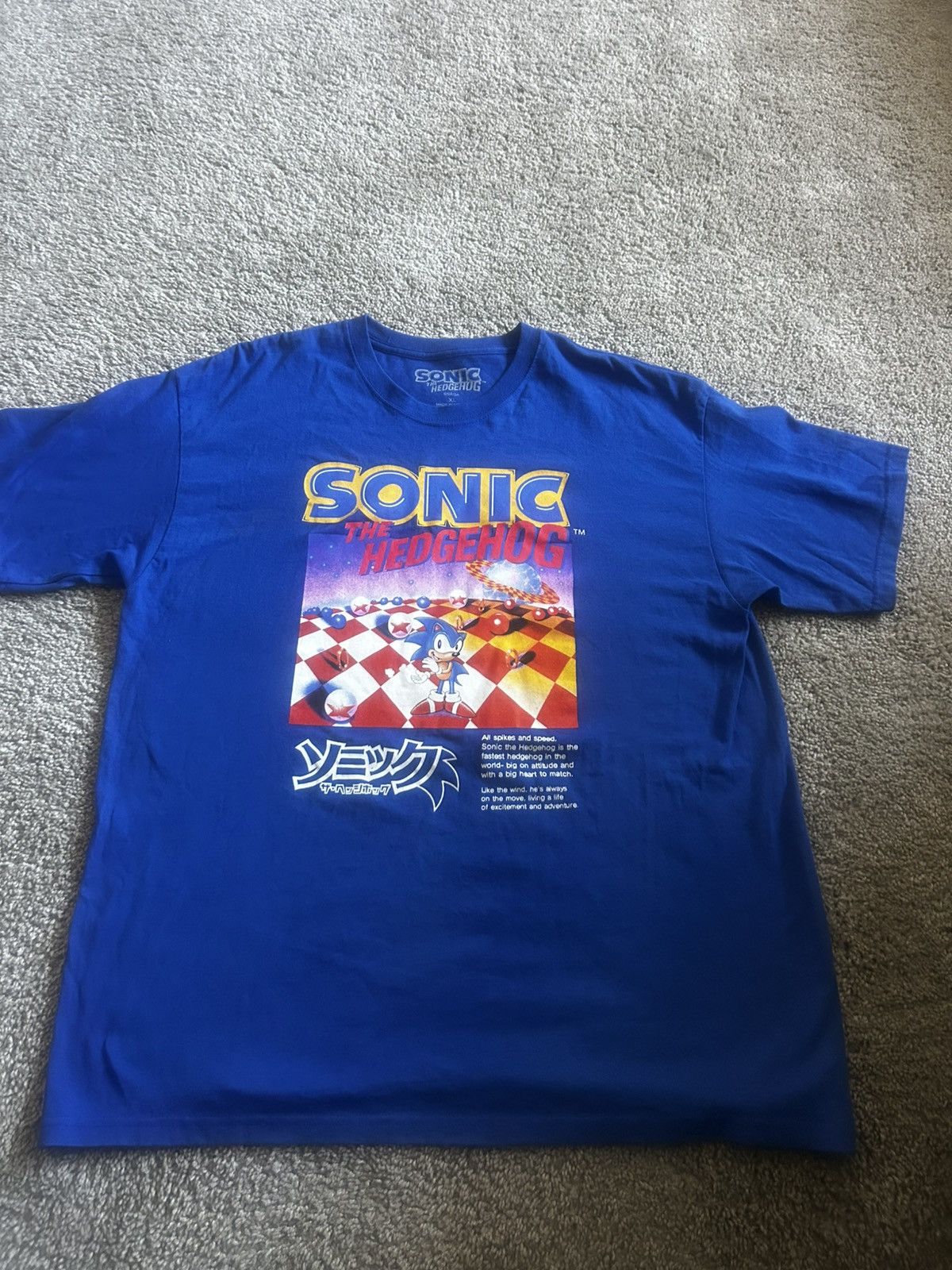 Sonic The Hedgehog Vintage Japanese Shirt in Blue, Men's (Size Xl)