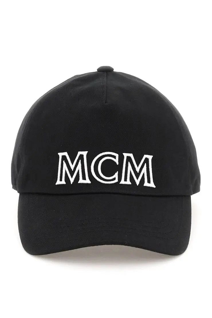 image of MCM O1S22I1N0324 Size-Os Embroidered Logo Cap In Black, Men's