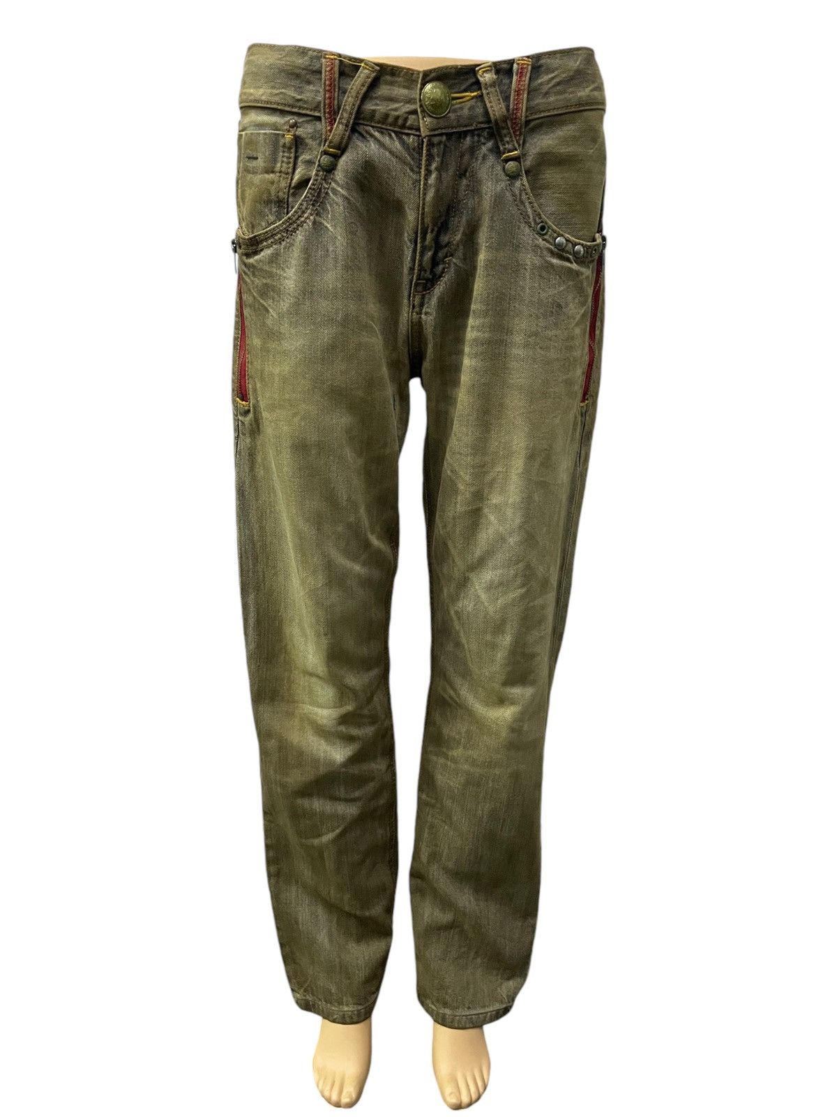 FUSAI × Hysteric Glamour Rush Hour Japan Muddy Wash Zipper Pocket Jeans Size US 29 - 3 Thumbnail