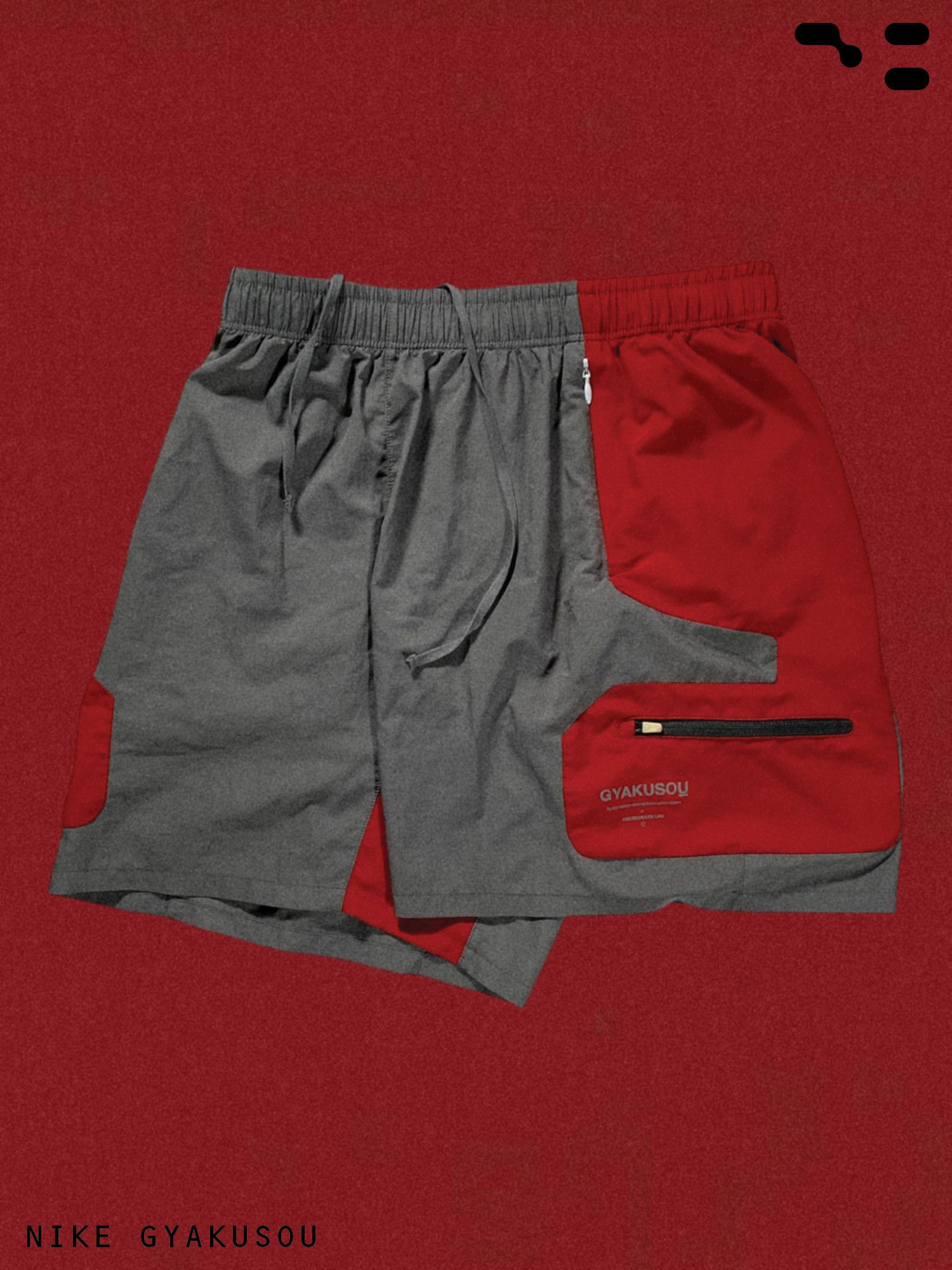 Nike Nike x Gyakusou Dri-fit Running Shorts Orange/Grey Size M