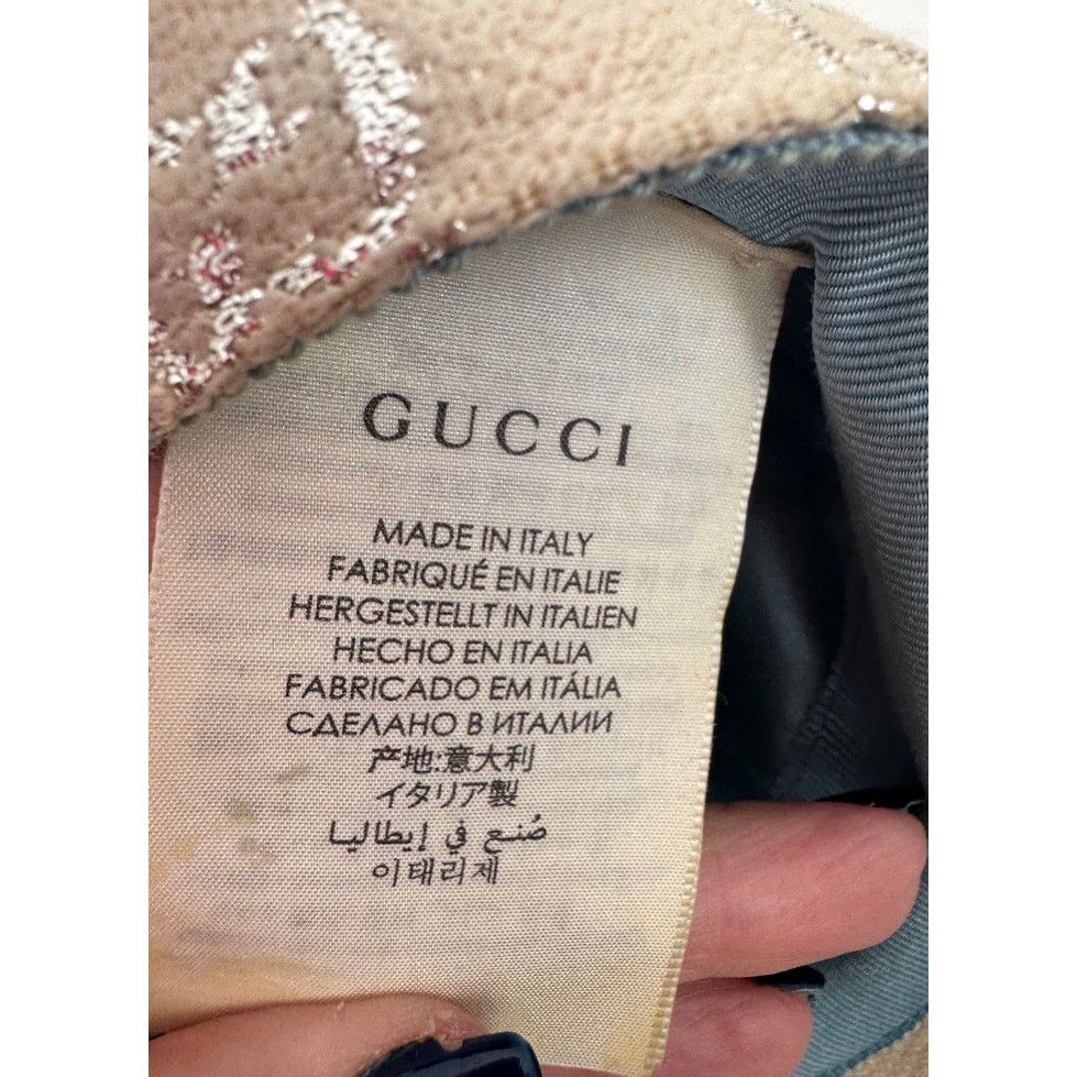 Gucci Gucci Gardenia Silver Canvas Monogram Rush Baseball Hat Size ONE SIZE - 10 Thumbnail