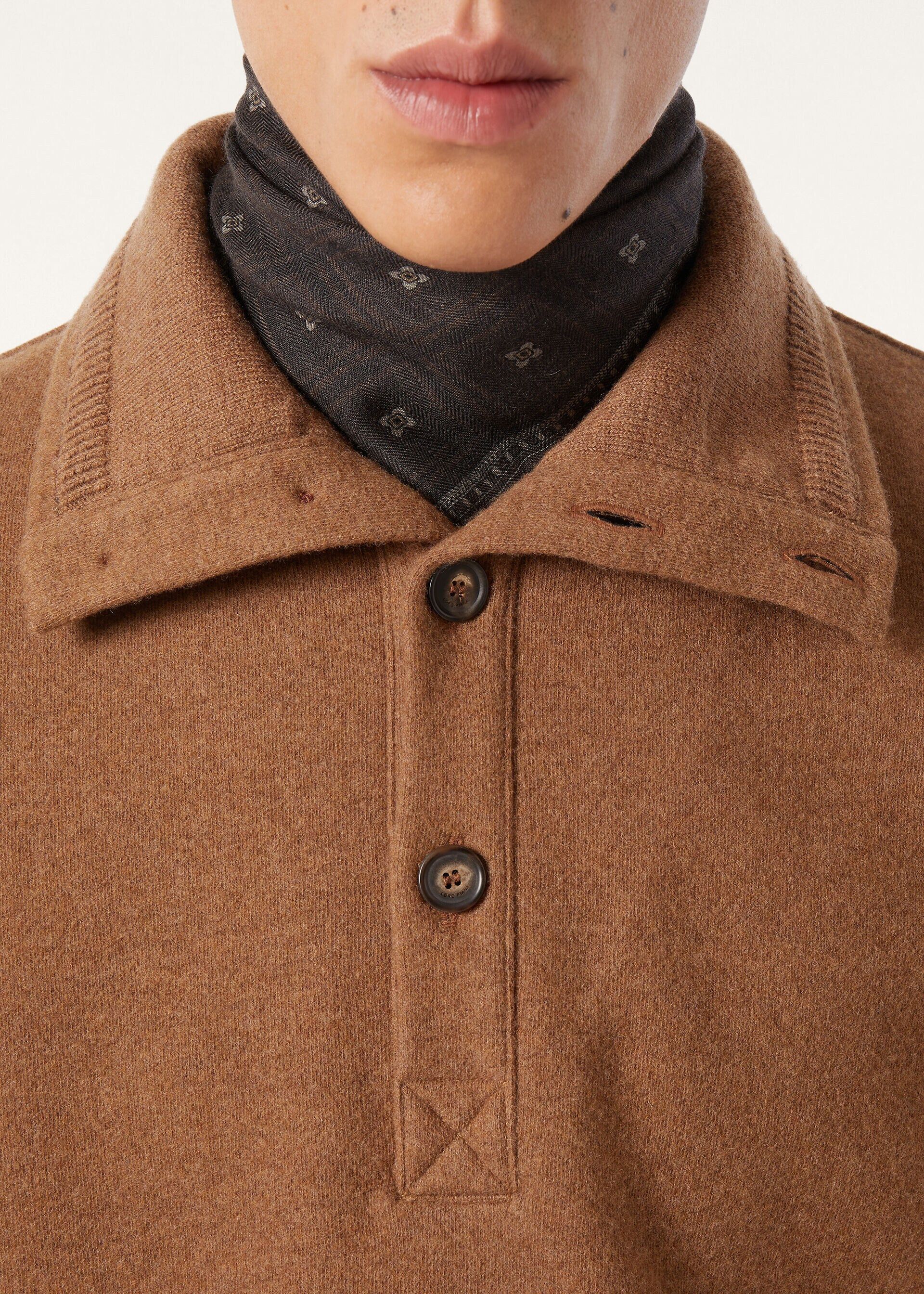 Loro Piana os11x0226 FAQ6242 Hazel Polo Shirt in Walnut Grace Size US XL / EU 56 / 4 - 3 Thumbnail