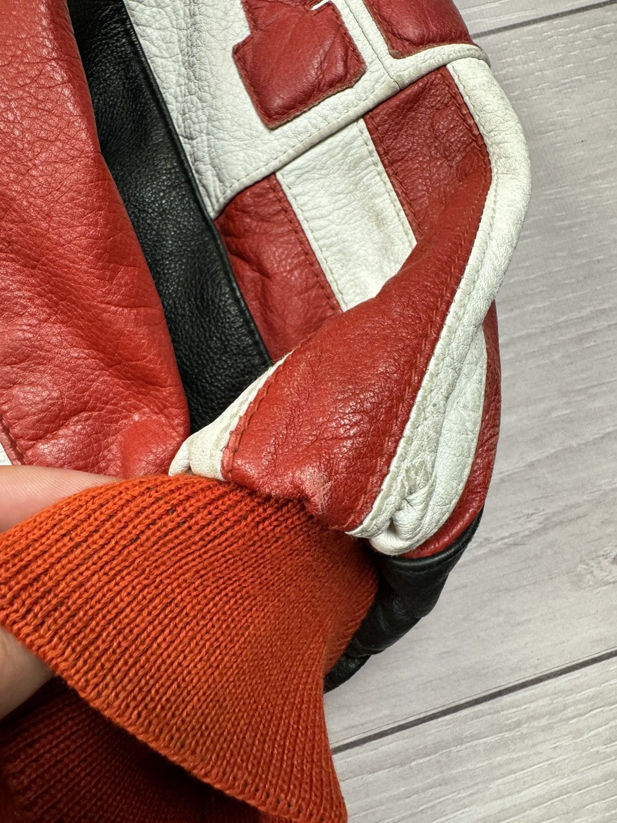 Vintage Cordon Gear USA Flag Big Logo Vintage Leather Jacket Size US S / EU 44-46 / 1 - 9 Thumbnail
