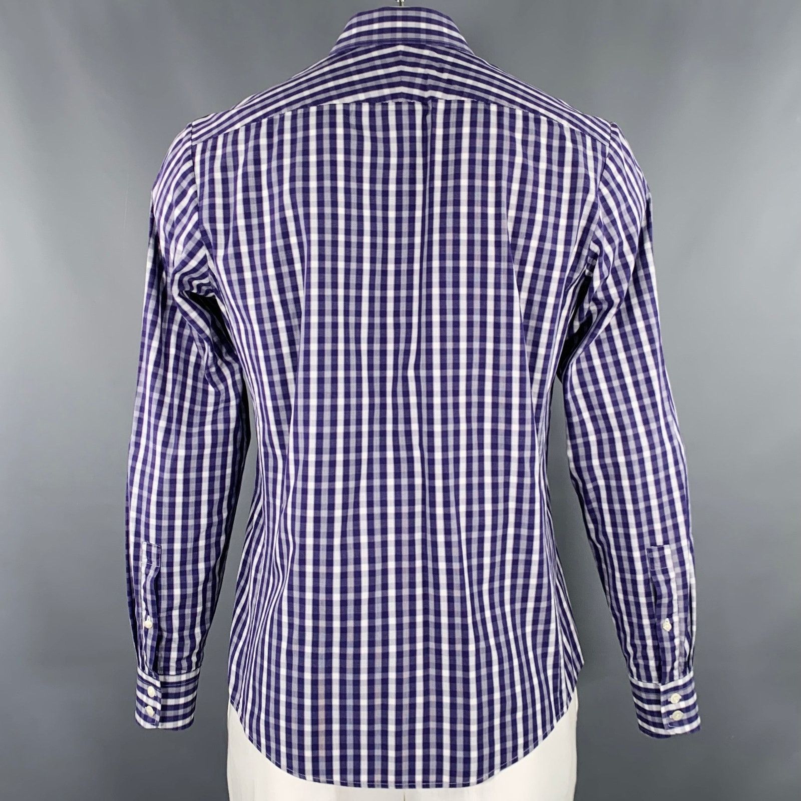Pink PINK Size L Purple White Checkered Cotton Long Sleeve Shirt Size US L / EU 52-54 / 3 - 3 Thumbnail
