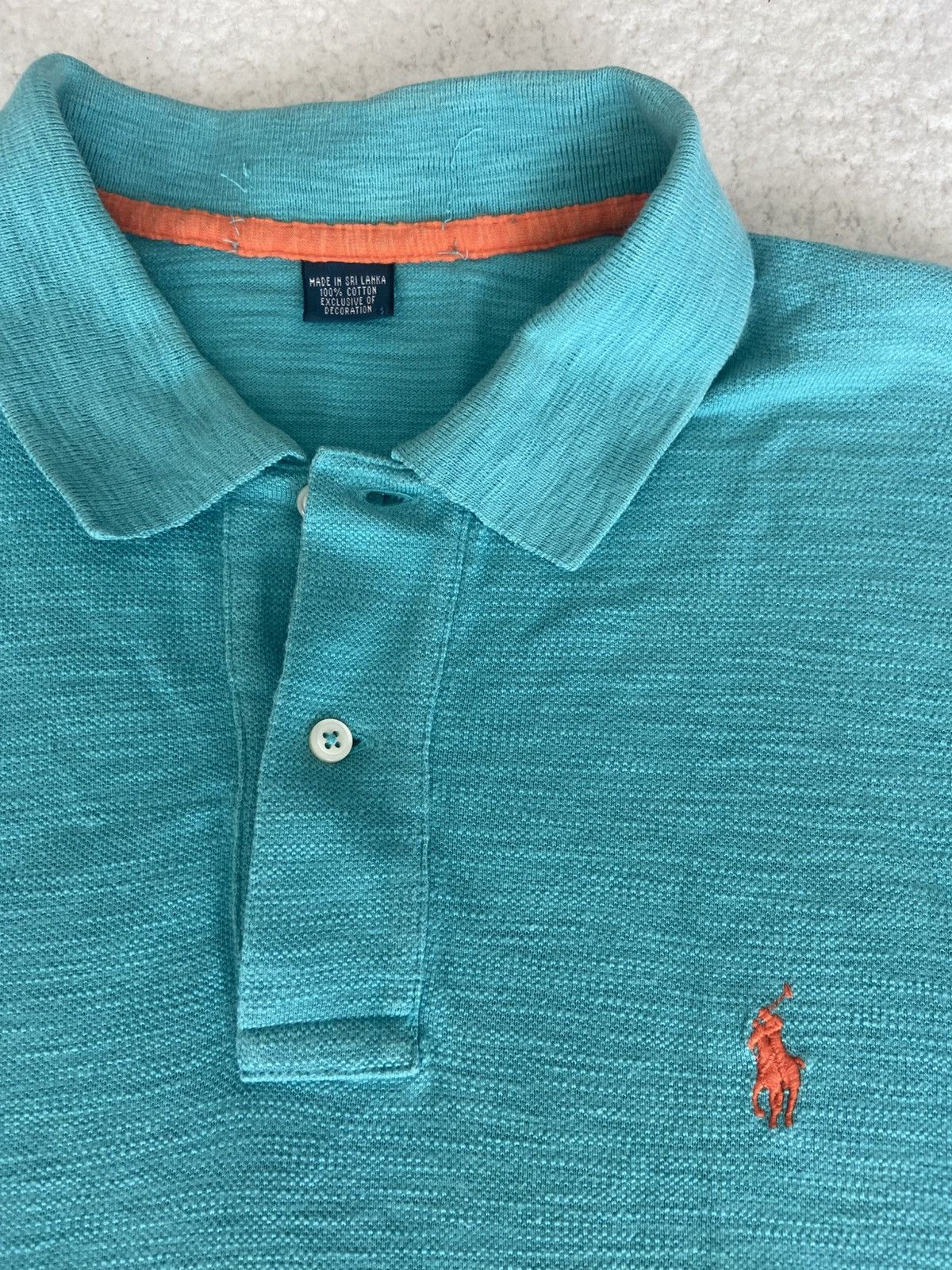 Designer × Polo Ralph Lauren Y2Y RALPH LAUREN Polo Shirt XL Blue Aztec Stripe Orange Pony Size US XL / EU 56 / 4 - 4 Thumbnail