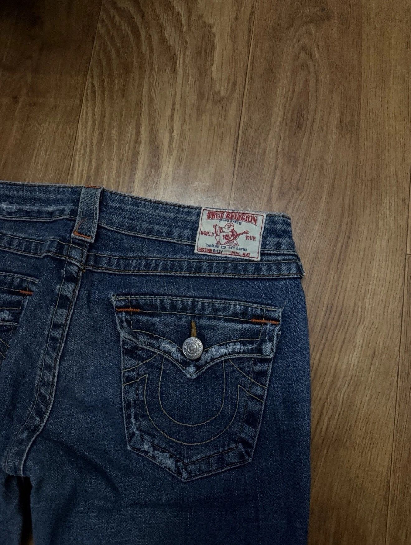 True Religion True Religion Billy Women`s Low Rise Flared Jeans Selvedge Size 29" - 4 Thumbnail