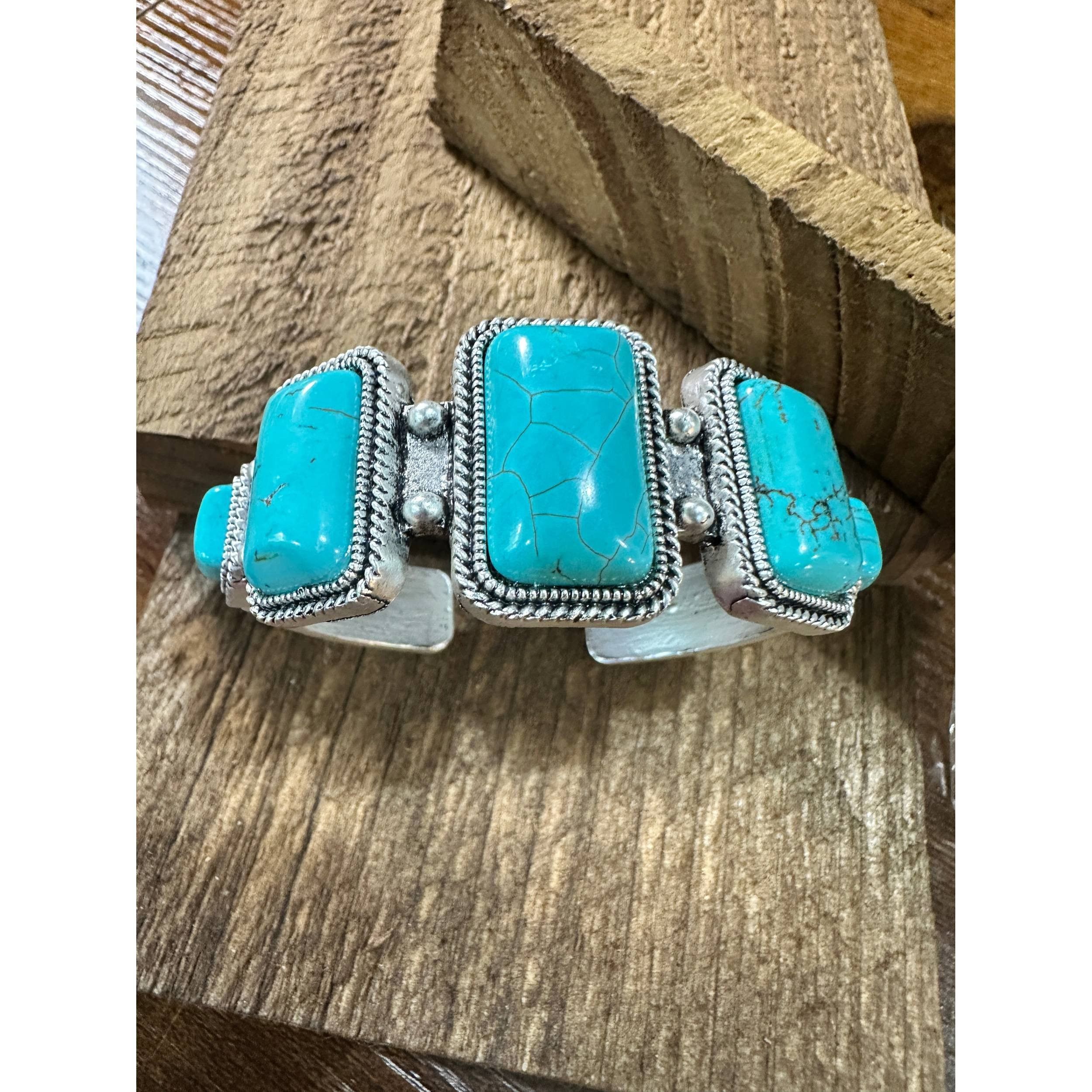 Other Turquoise Cuff Bracelet - Elegant Navajo Design, Boho Southw Size ONE SIZE - 9 Thumbnail