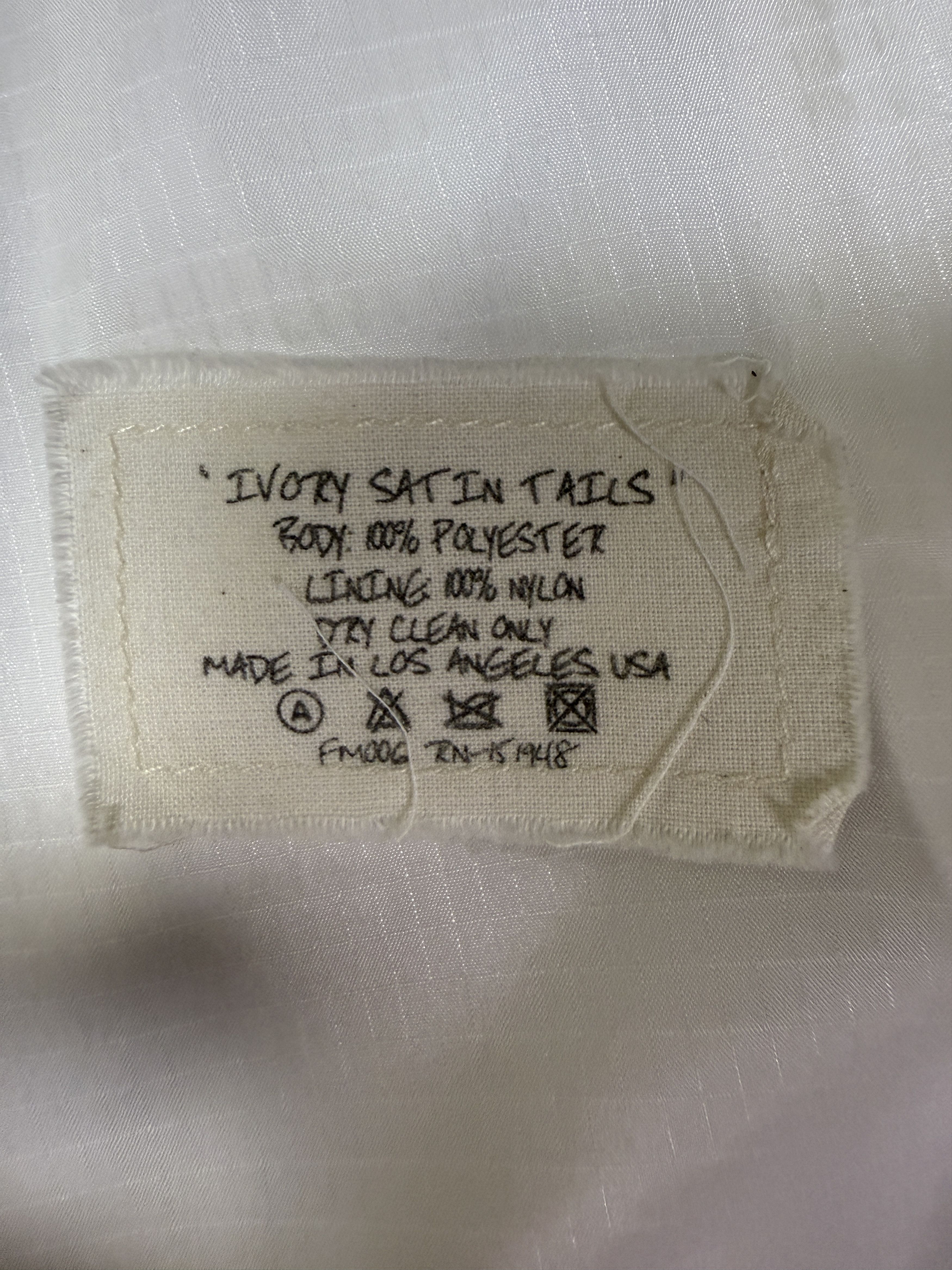 Greg Lauren Greg Lauren Ivory Satin Tails Coat Size US M / EU 48-50 / 2 - 4 Thumbnail