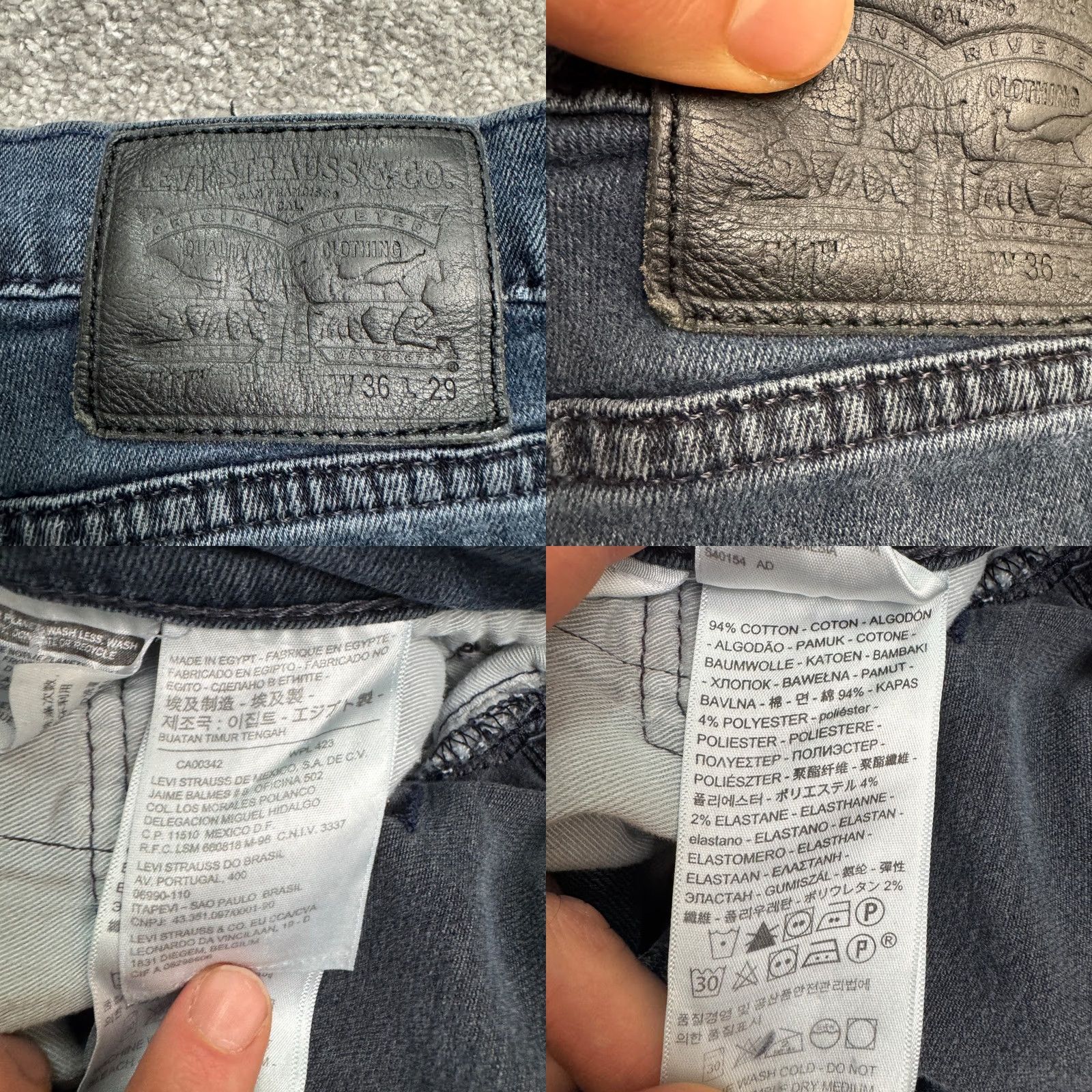 Levi's Levi's 511 Jeans Mens 36x29 Slim Fit Dark Wash Distressed Cotton Size US 36 / EU 52 - 8 Thumbnail