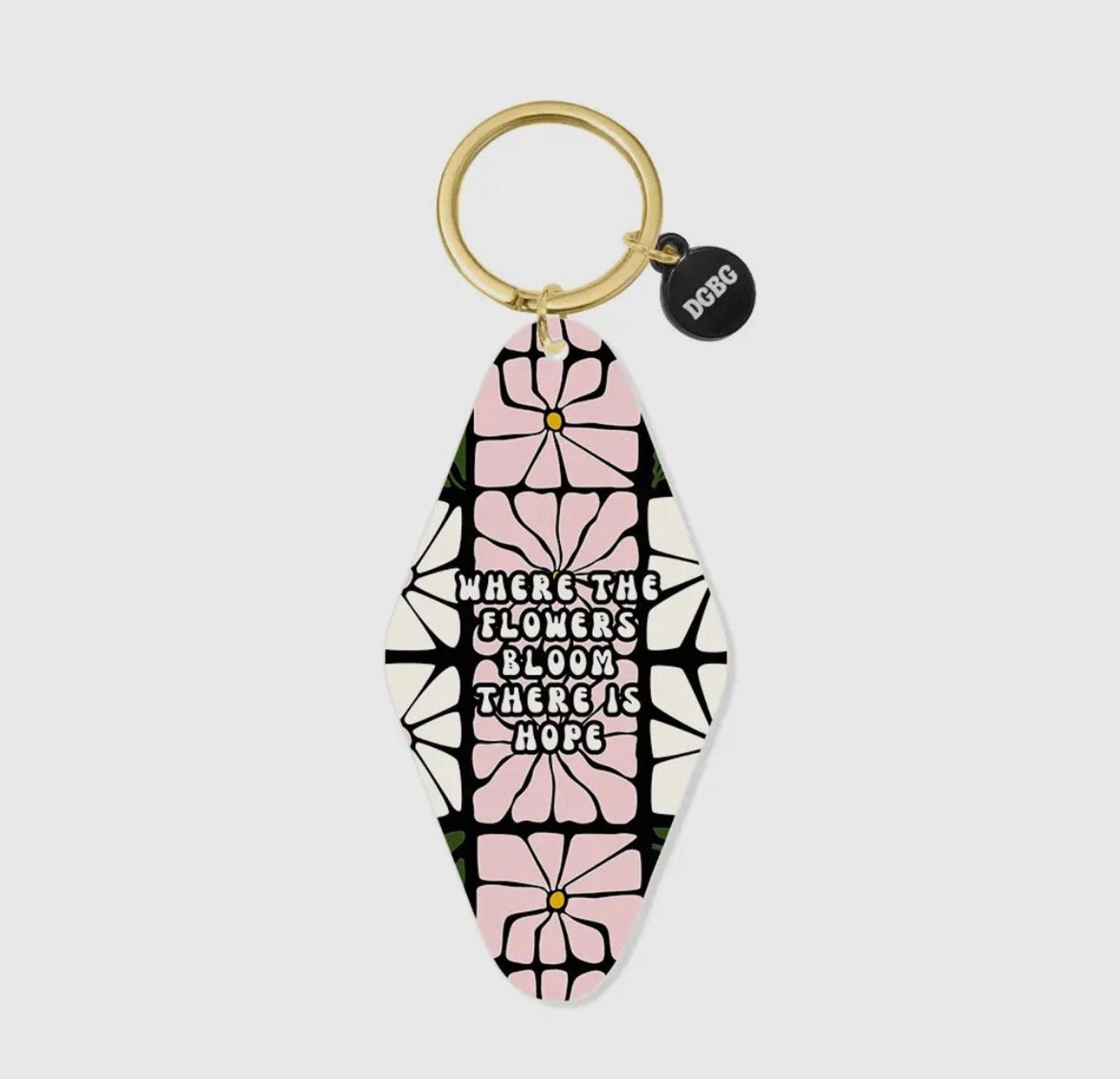Other Printed Keychain Where the Flowers Bloom There Is Hope Size ONE SIZE - 1 Preview
