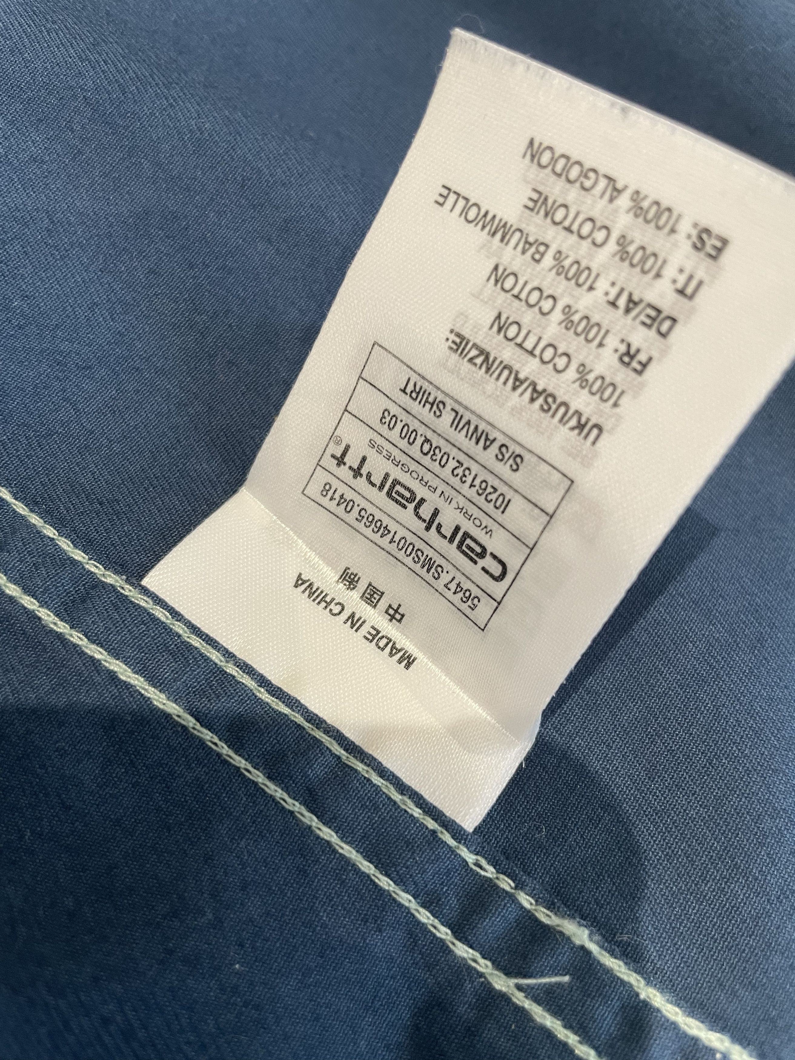 Carhartt Carhartt WIP Short Sleeve Master Shirt - Navy Blue - Size M Size US M / EU 48-50 / 2 - 13 Thumbnail