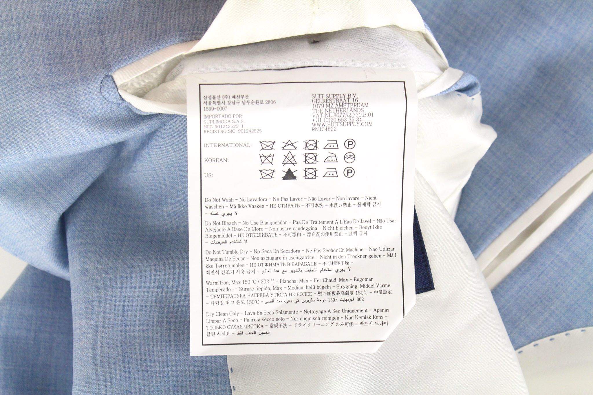 Suitsupply LAZIO UK36R Light Blue Wool Suit 67346 Size 36R - 12 Thumbnail