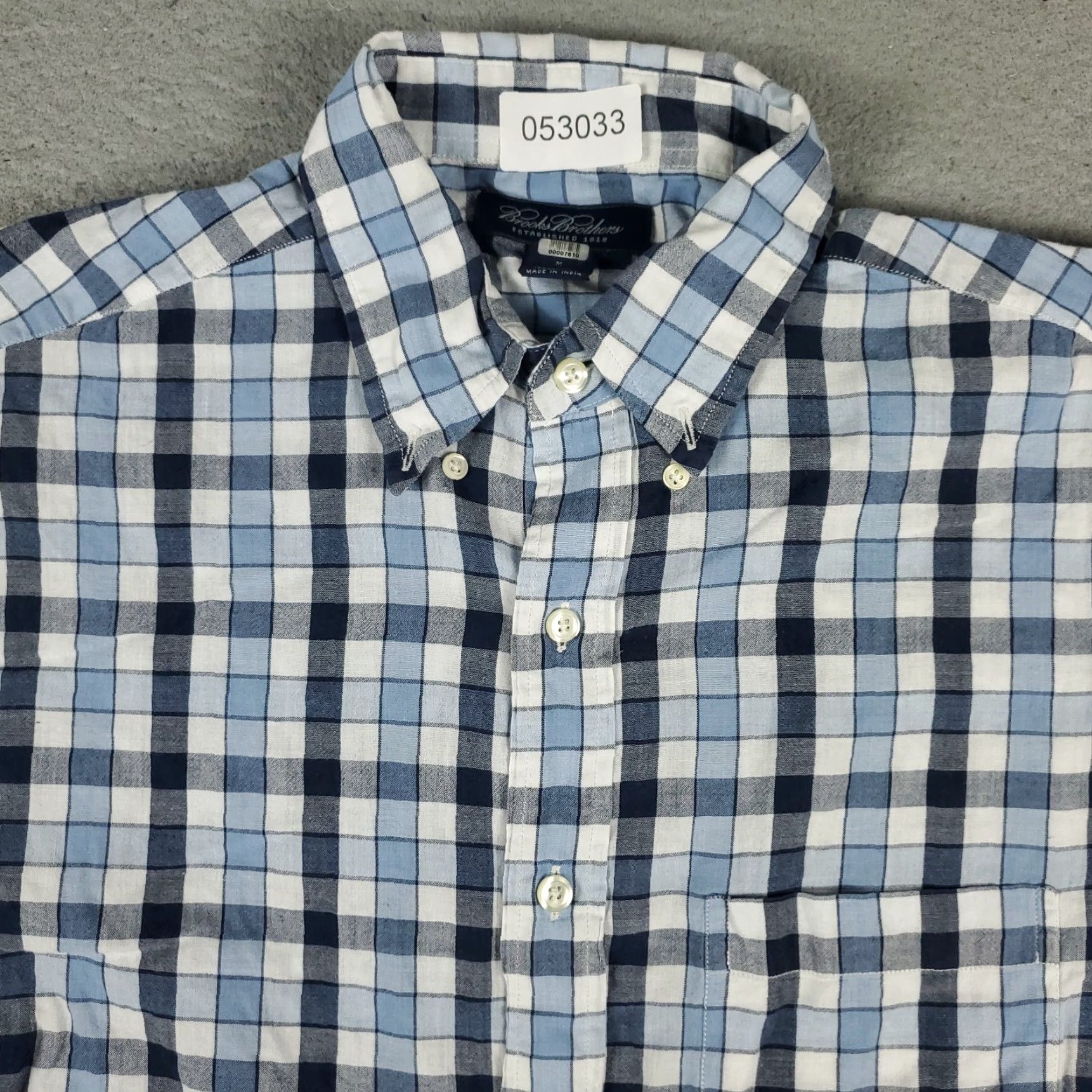 Brooks Brothers Brooks Brothers Button-Up Shirt Mens Medium Blue Plaid Short Sleeve Casual Classic Size US M / EU 48-50 / 2 - 2 Thumbnail