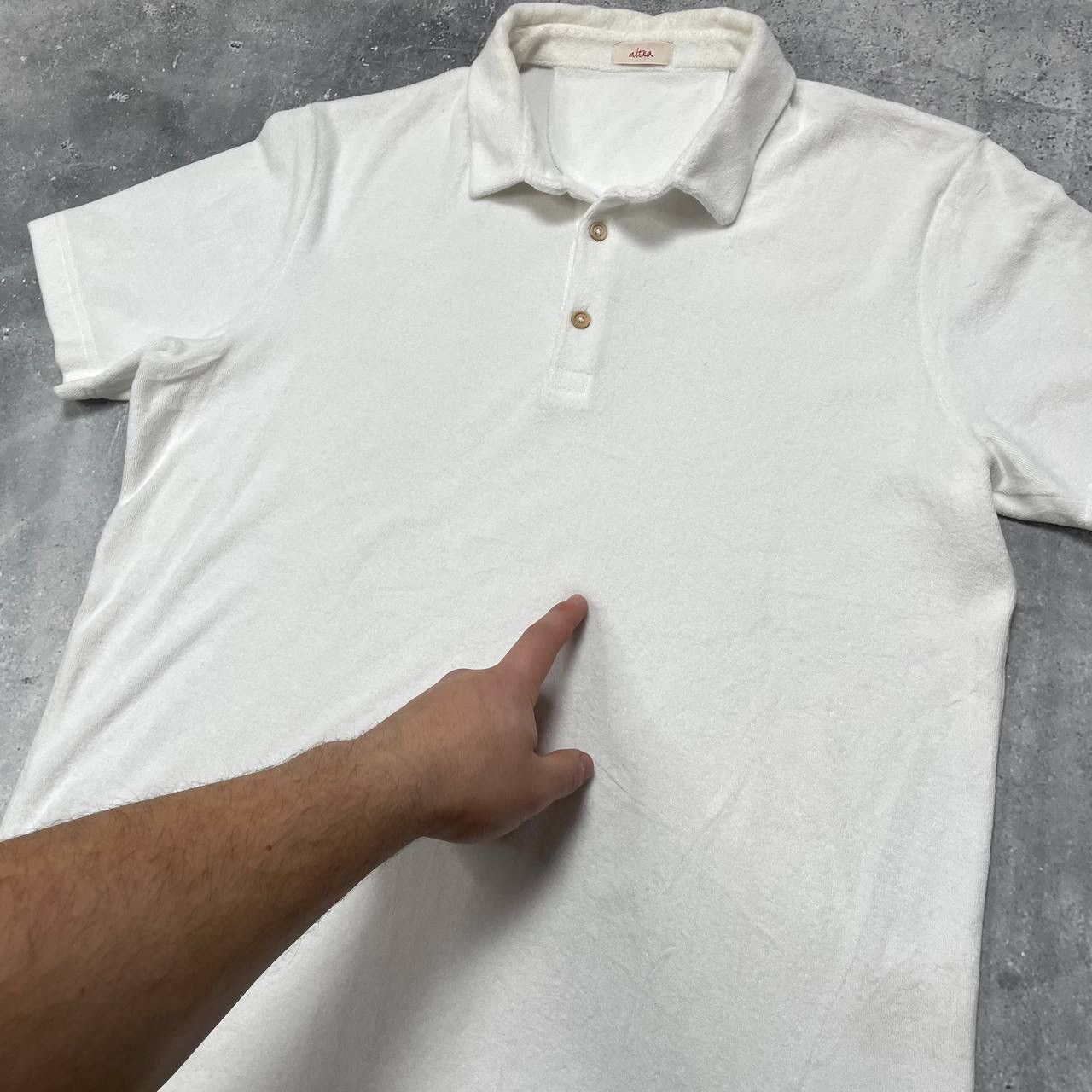 Altea Altea Terry Towelling Polo Shirt White Size L Size US L / EU 52-54 / 3 - 14 Thumbnail