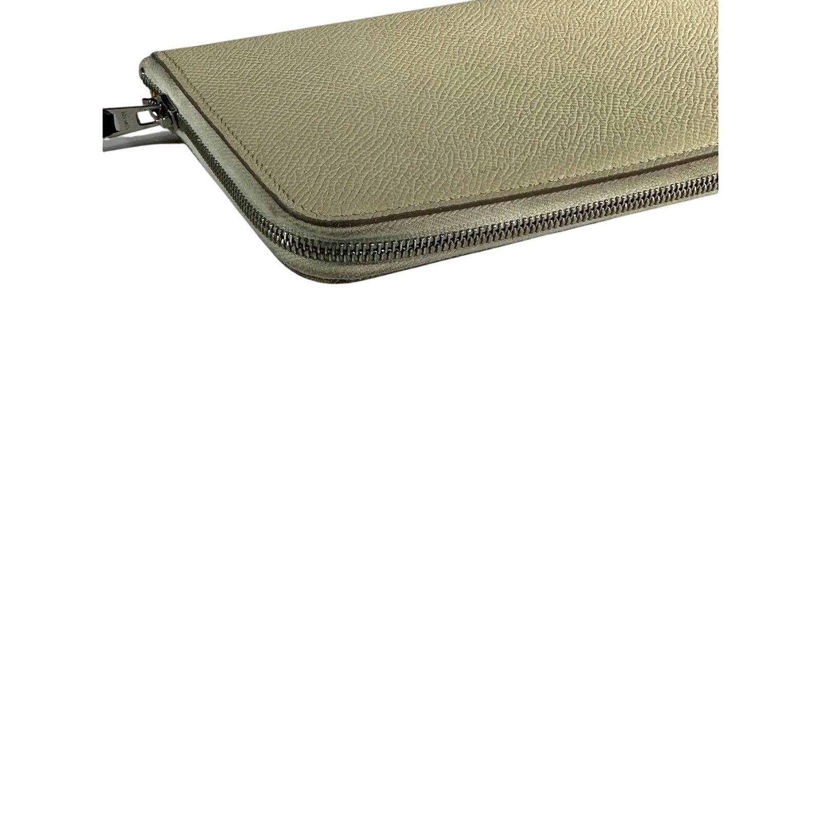 Hermes HERMES Silk'In Classique Long Wallet Off White Zip Around Size ONE SIZE - 4 Thumbnail