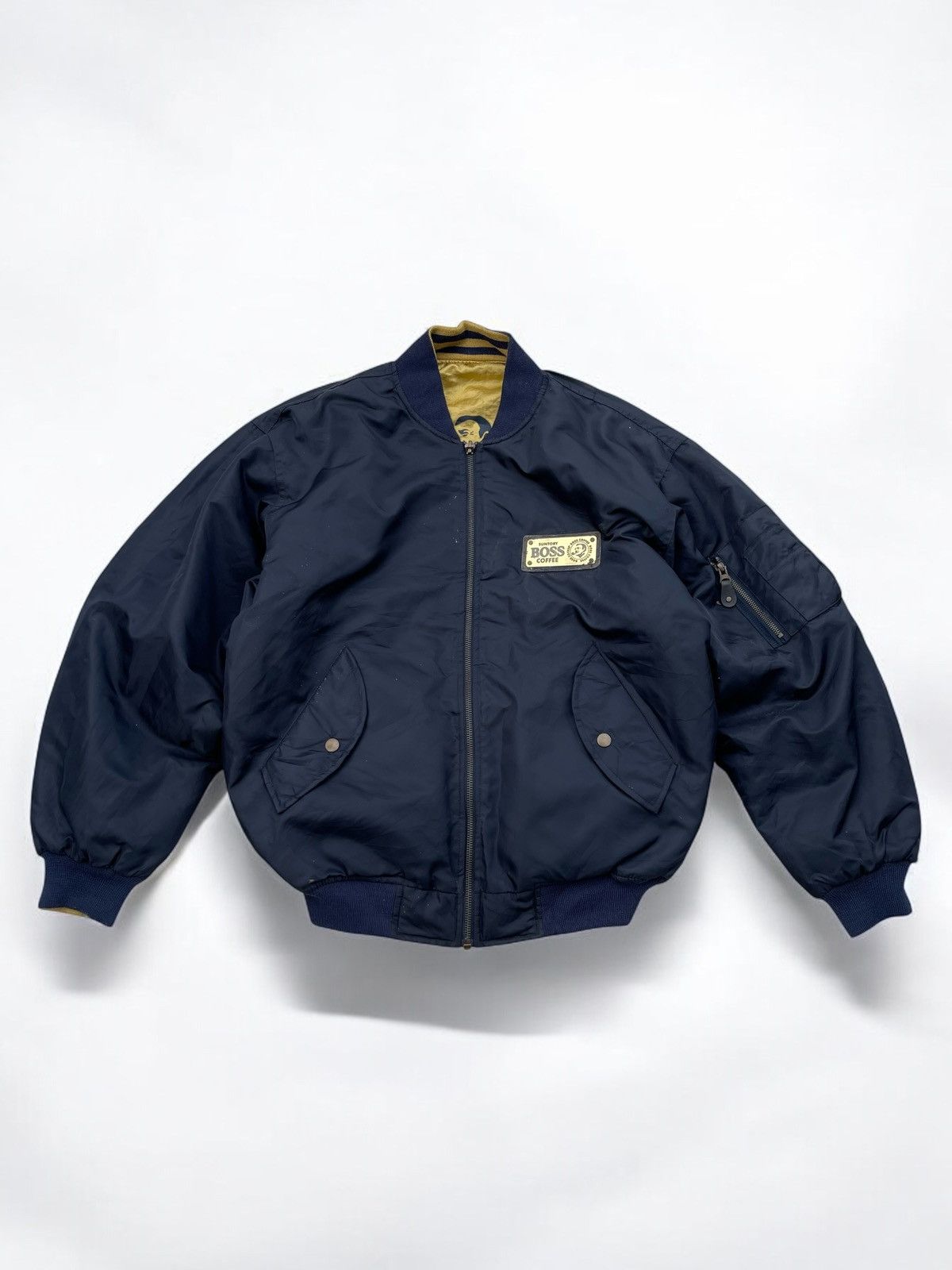 Japanese Brand × Vintage 🔥Vintage Suntory Boss Coffee Reversible Flight Bomber Jacket Size US M / EU 48-50 / 2 - 6 Thumbnail
