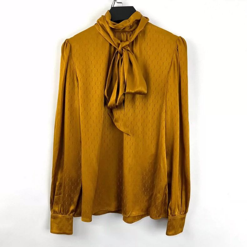Saint Laurent Paris Saint Laurent ParisSilk shirt with monogrammed ribbon desi Size XXS / US 00 / IT 34 - 2 Thumbnail