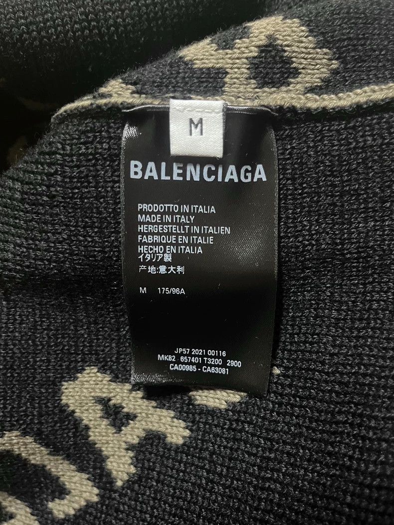 Balenciaga Balenciaga Balenciaga Logo Knit Sweater in Khaki-2506 Size US M / EU 48-50 / 2 - 4 Thumbnail