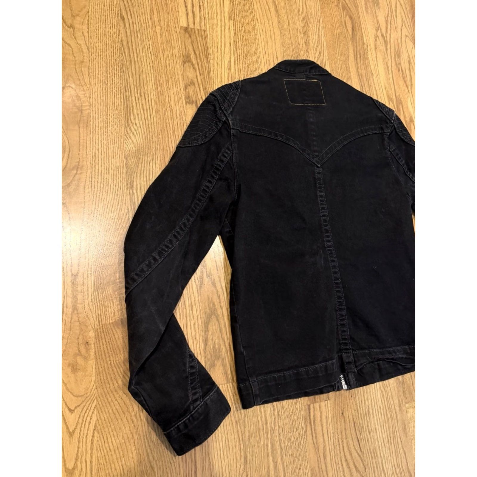 True Religion VINTAGE True Religion Moto Jacket Mens S Black Denim Motorcycle Biker Zip Pockets Size US S / EU 44-46 / 1 - 3 Thumbnail