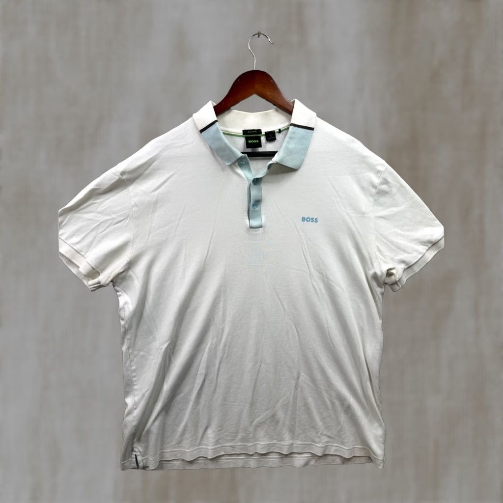 Hugo Boss BOSS Polo Shirt Mens White Contrast Trim Regular Fit 3XL Size US XXL / EU 58 / 5 - 1 Thumbnail