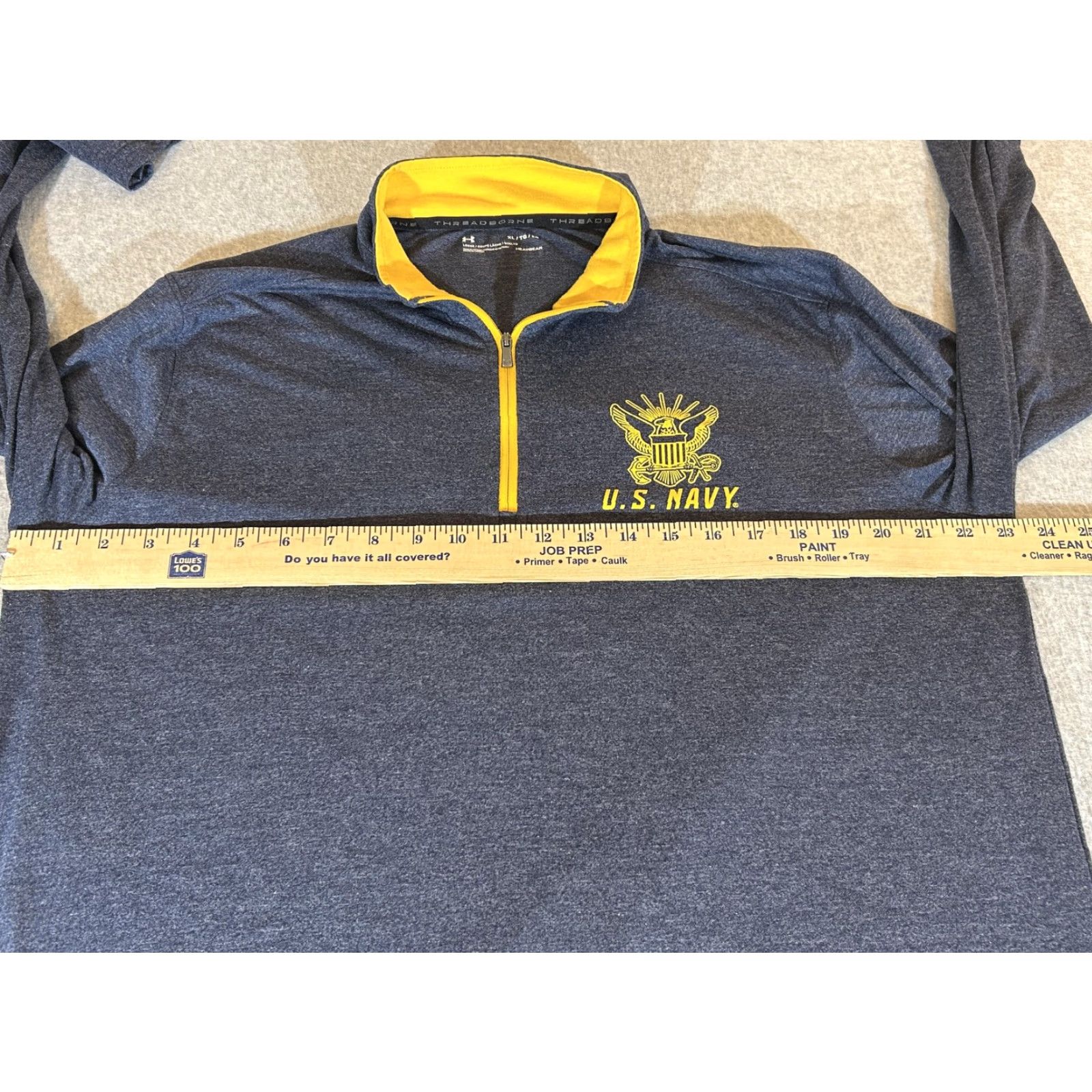 Under Armour VINTAGE US Navy Pullover Mens XL Blue 1/4 Zip Under Armour HeatGear Long Sleeve Shirt UA Size US XL / EU 56 / 4 - 4 Thumbnail