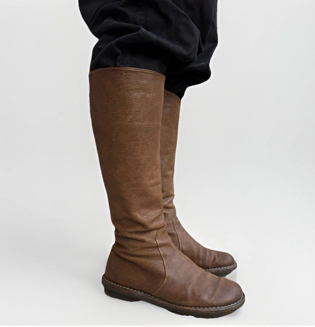 Trippen DDP Trippen Knee High Boots Brown Leather Lace Up Size 39 Size US 9 / IT 39 - 4 Thumbnail