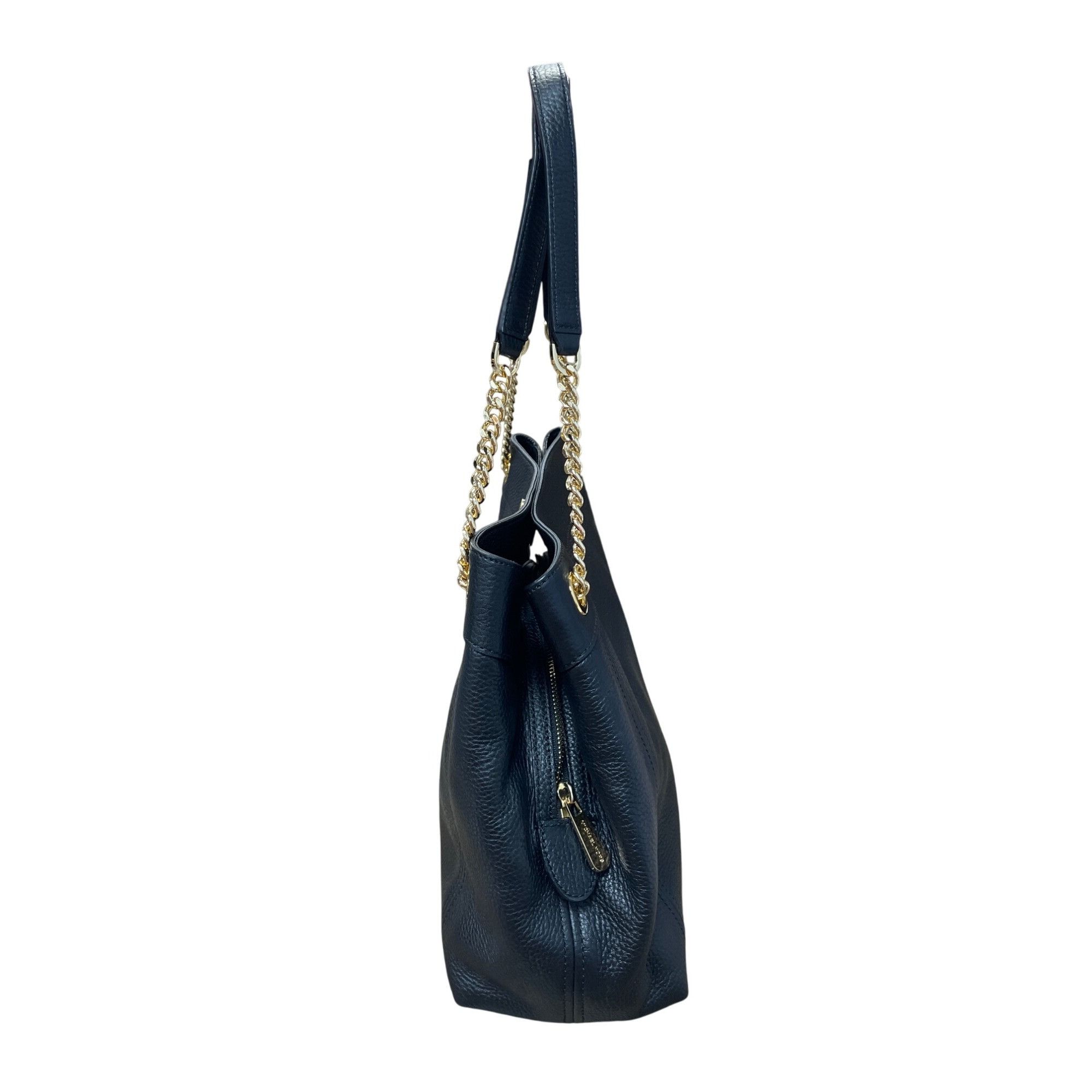 Michael Kors womans Balck Jet Set Large Chain Gold leather S