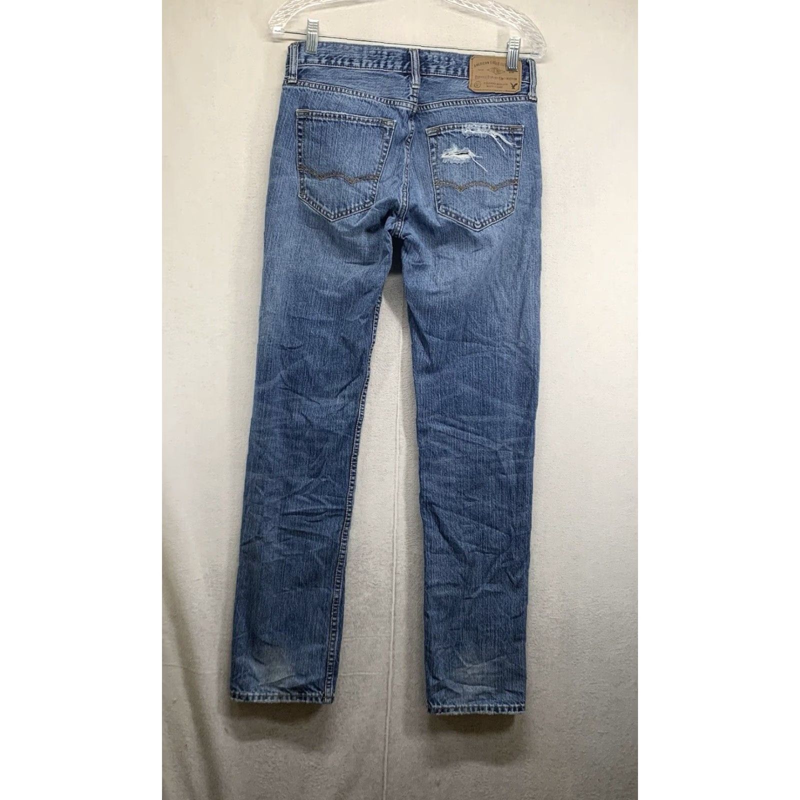 American Eagle Outfitters VINTAGE American Eagle Slim Straight Jeans Adults 28x32 Cotton Medium Wash Blue Mens Size US 28 / EU 44 - 2 Thumbnail