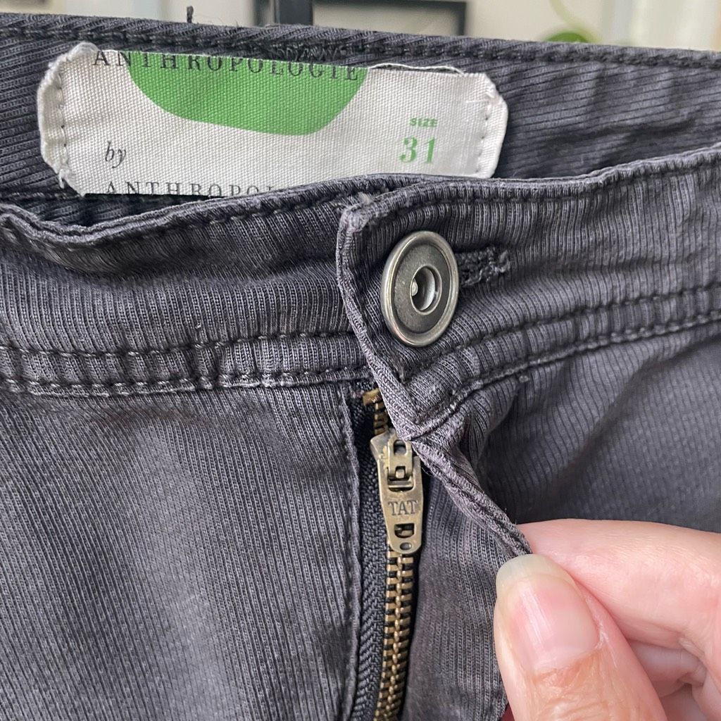 Anthropologie Anthropologie Washed Black Charcoal Button Ankle Utility Pan Size 31" - 5 Thumbnail