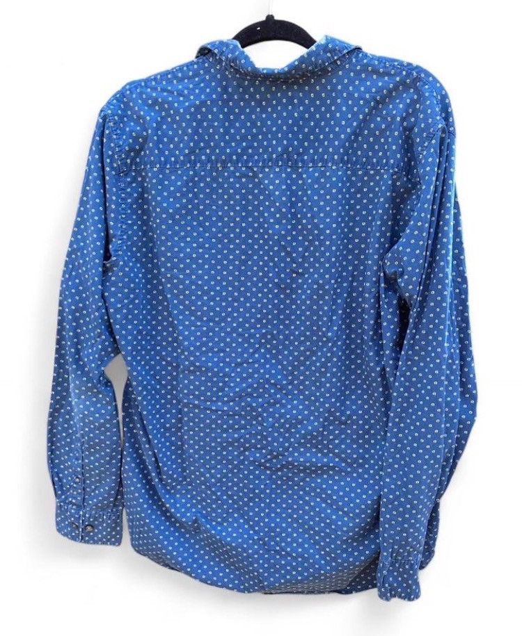 Liz Claiborne Claiborne Blue Polka Dot Button-Down Shirt Size US L / EU 52-54 / 3 - 5 Thumbnail