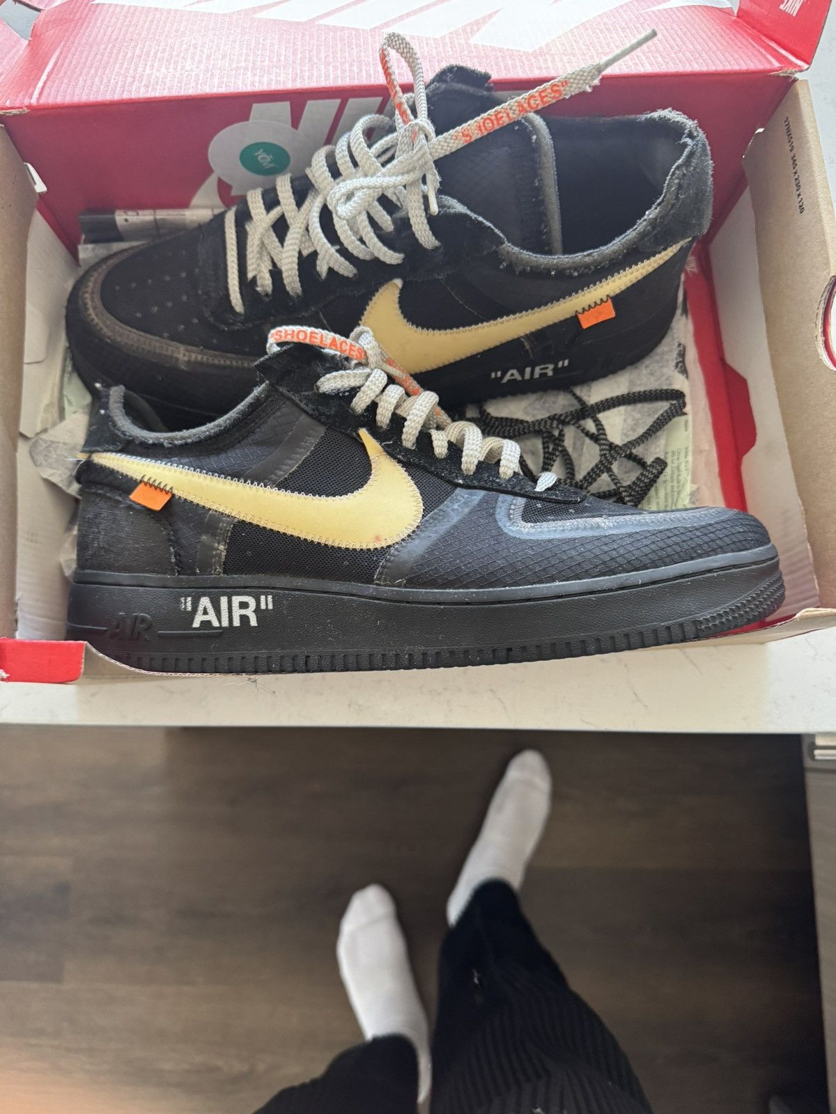 Nike × Off-White Nike Off White Air Force 1 Low Size US 11.5 / EU 44-45 - 4 Thumbnail