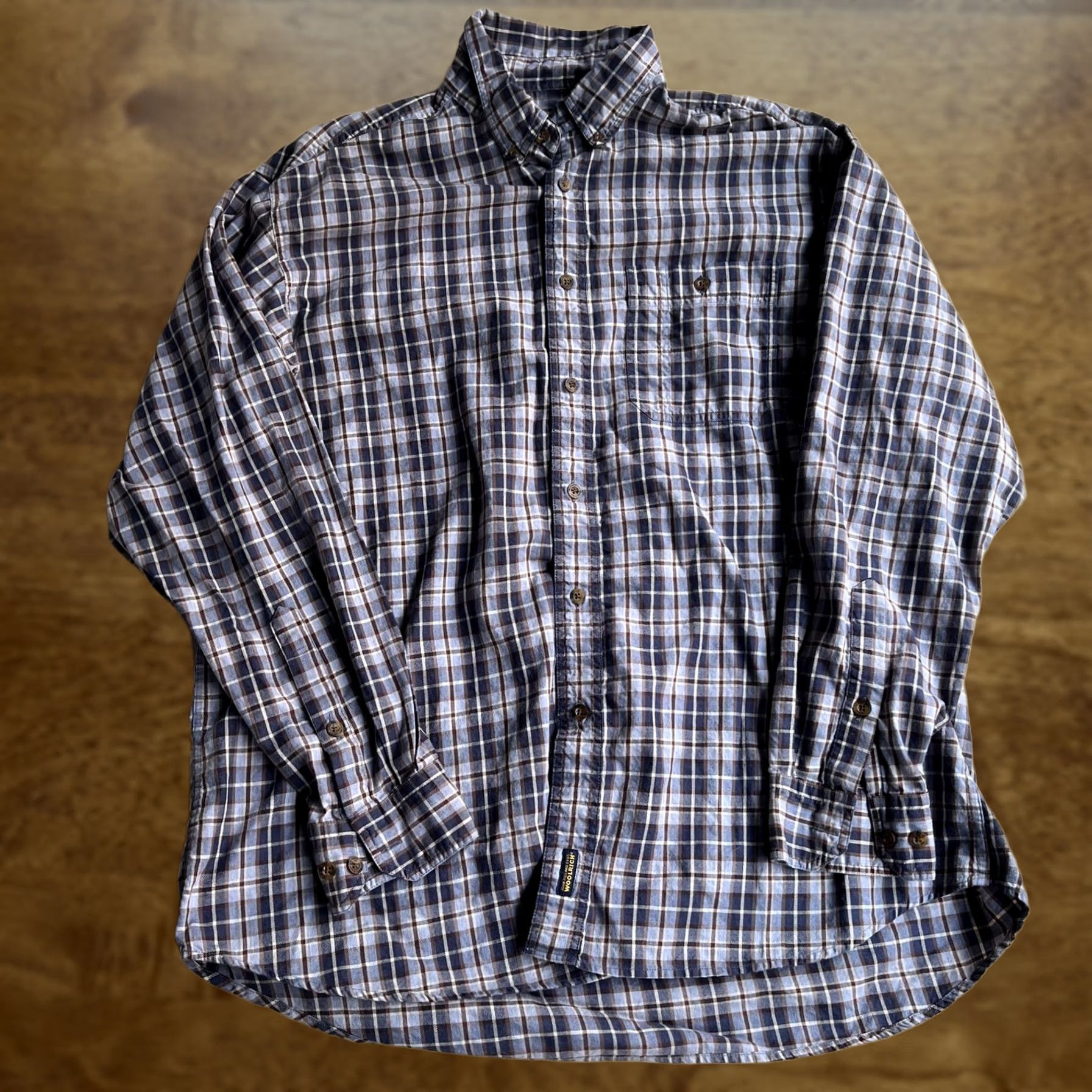 Vintage Woolrich Shirt Mens XL Blue Brown Plaid Long Sleeve Button Front Cotton Twill Button-Down Pocket Mens XL Shirt Plaid Woolrich Size US XL / EU 56 / 4 - 1 Thumbnail