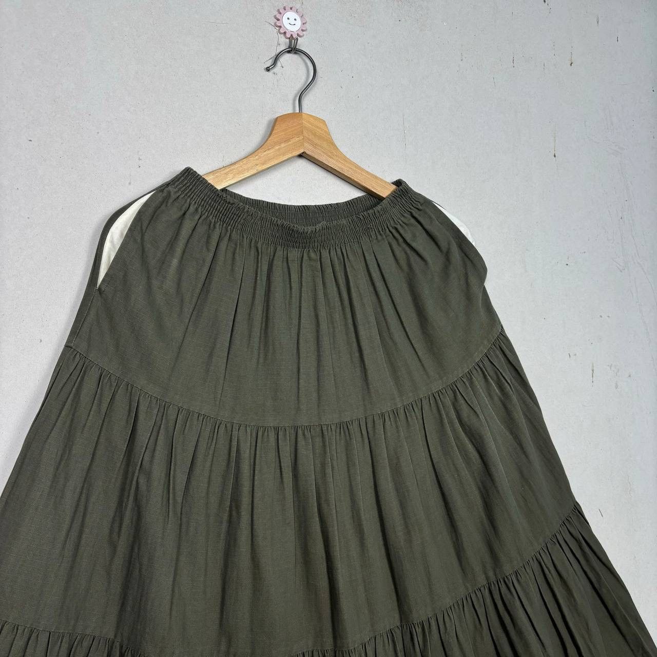 Engineered Garments Engineered Garments Olive Tiered Midi Skirt Nepenthes NY 1 Size 27" / US 4 / IT 40 - 3 Thumbnail
