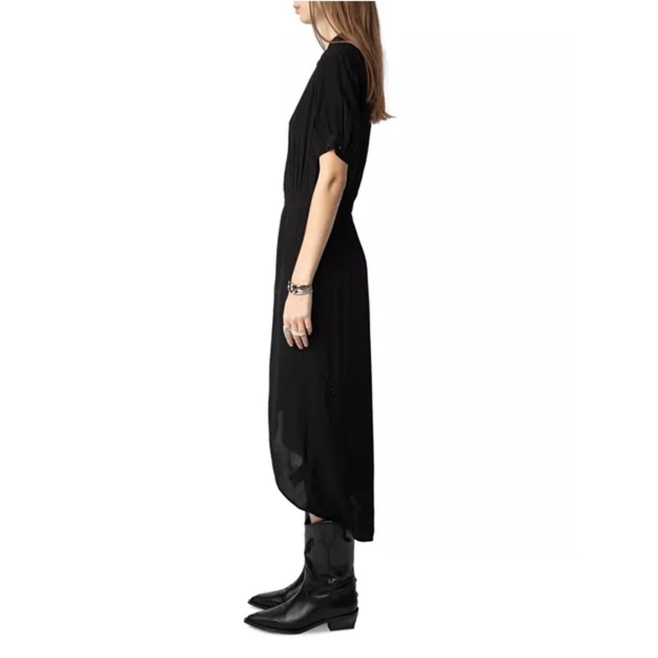 Zadig & Voltaire Zadig & Voltaire Rimaz Soft Strass Faux Wrap Shirt Dress Bl Size S / US 4 / IT 40 - 4 Thumbnail