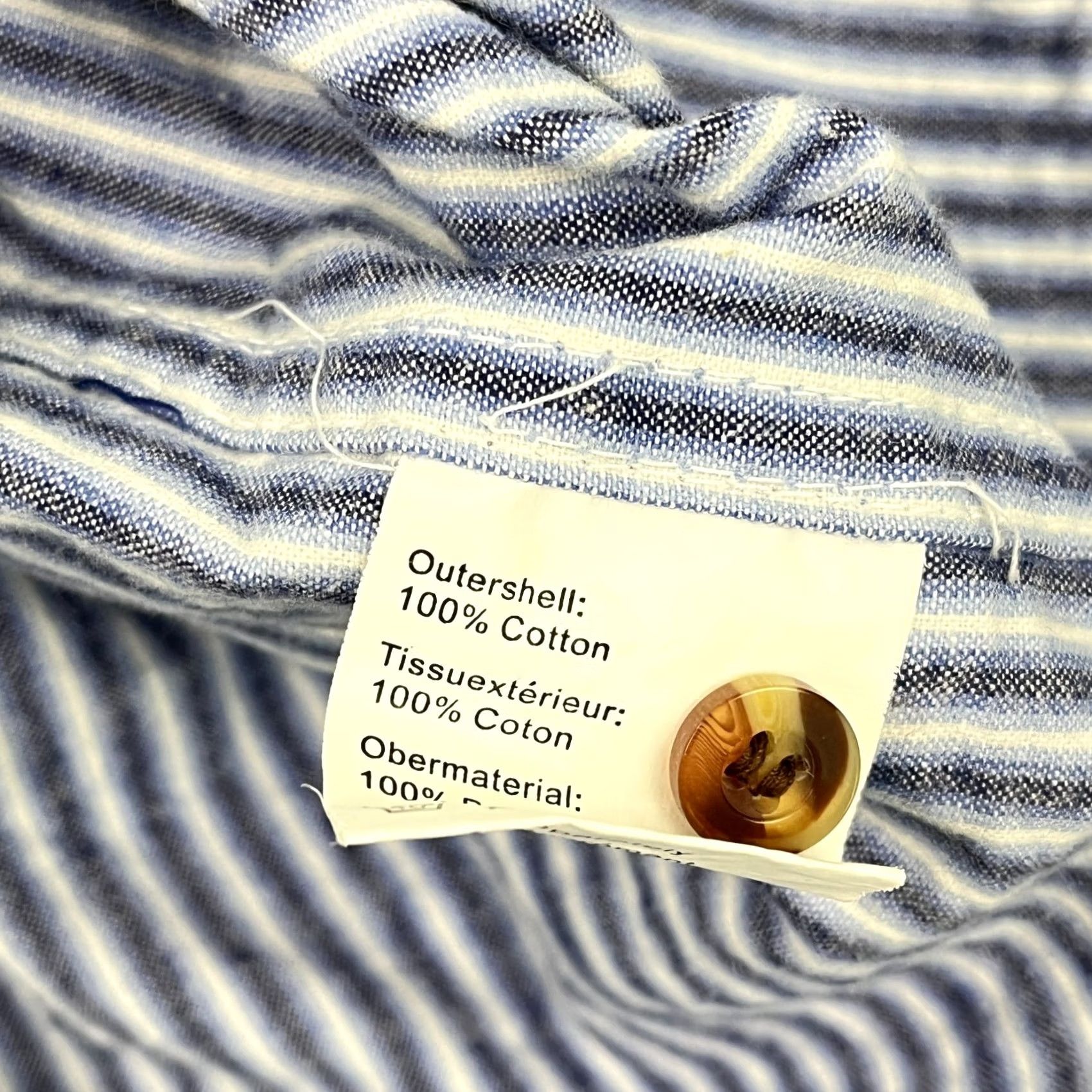 Lee Lee Valley Ireland Shirt Mens XL Blue White Striped Grandfather Button Up Band Shirt Size US XL / EU 56 / 4 - 7 Thumbnail