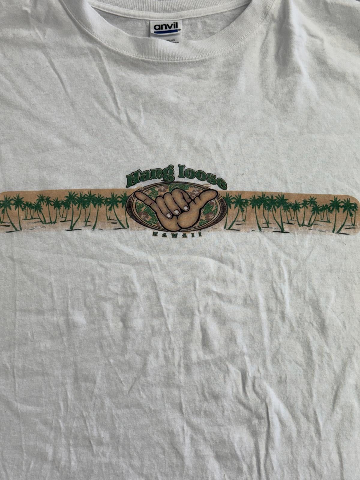Anvil Y2K Hang Loose Surf T-shirt Shaka Palm Tree Front Hit - L Size US L / EU 52-54 / 3 - 3 Thumbnail