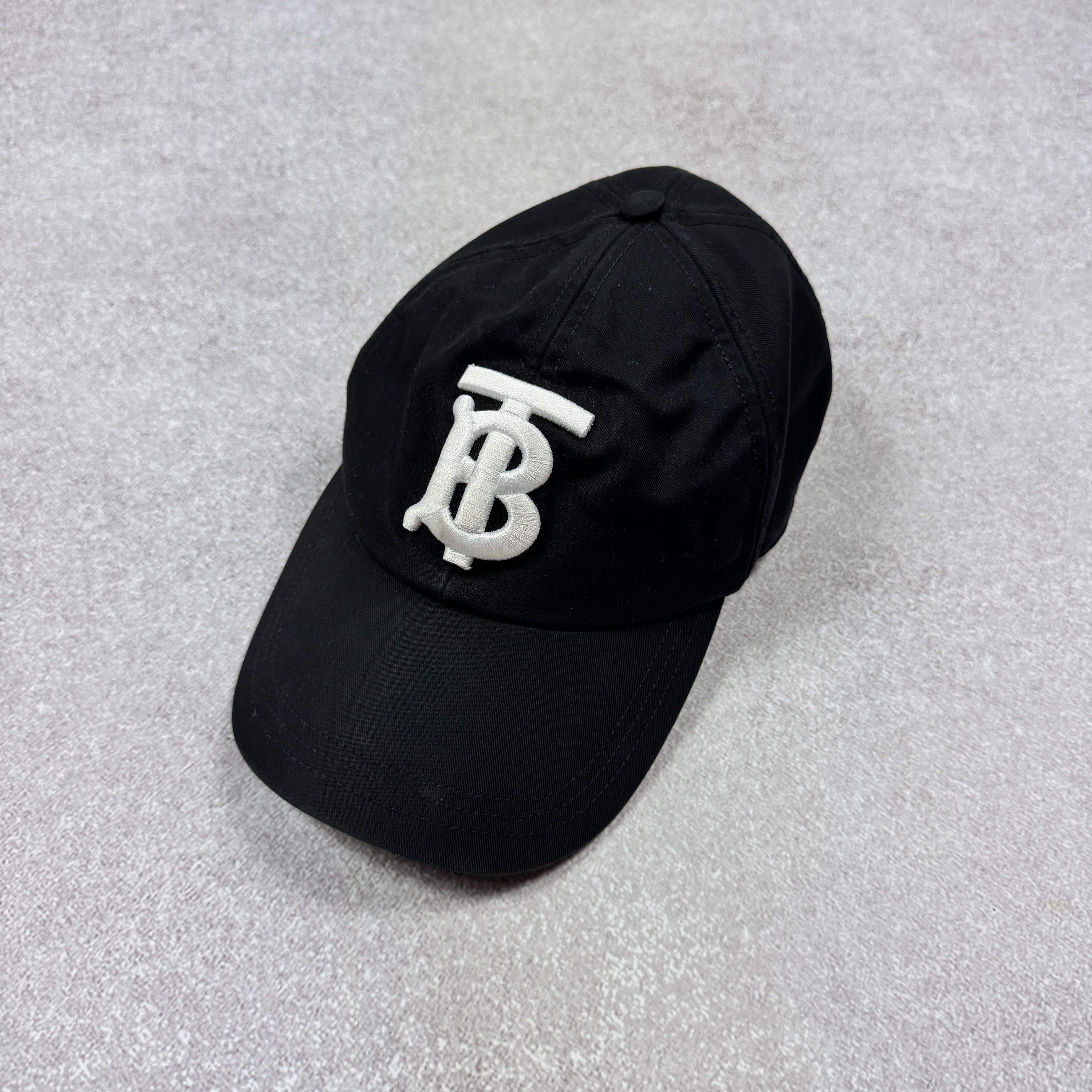 Authentic Burberry London 8068033 Black TB Logo Cap Size S-M