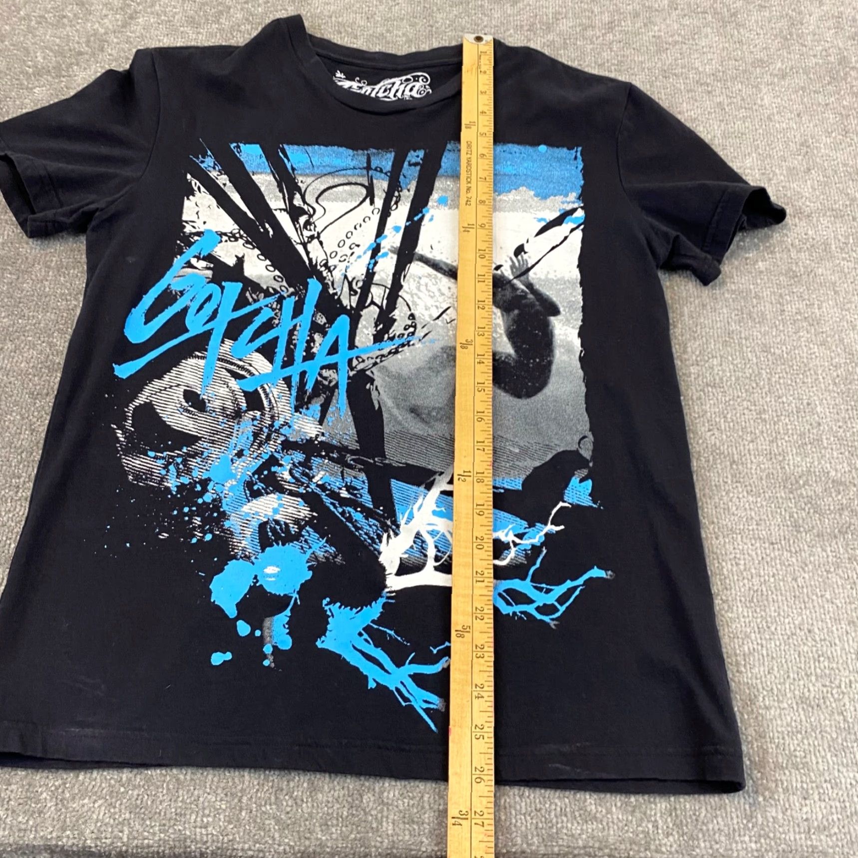 Gotcha GOTCHA Shirt Mens Medium Black Blue Graphic T Tee Surfing Windsurf Beach Skating Size US M / EU 48-50 / 2 - 4 Thumbnail