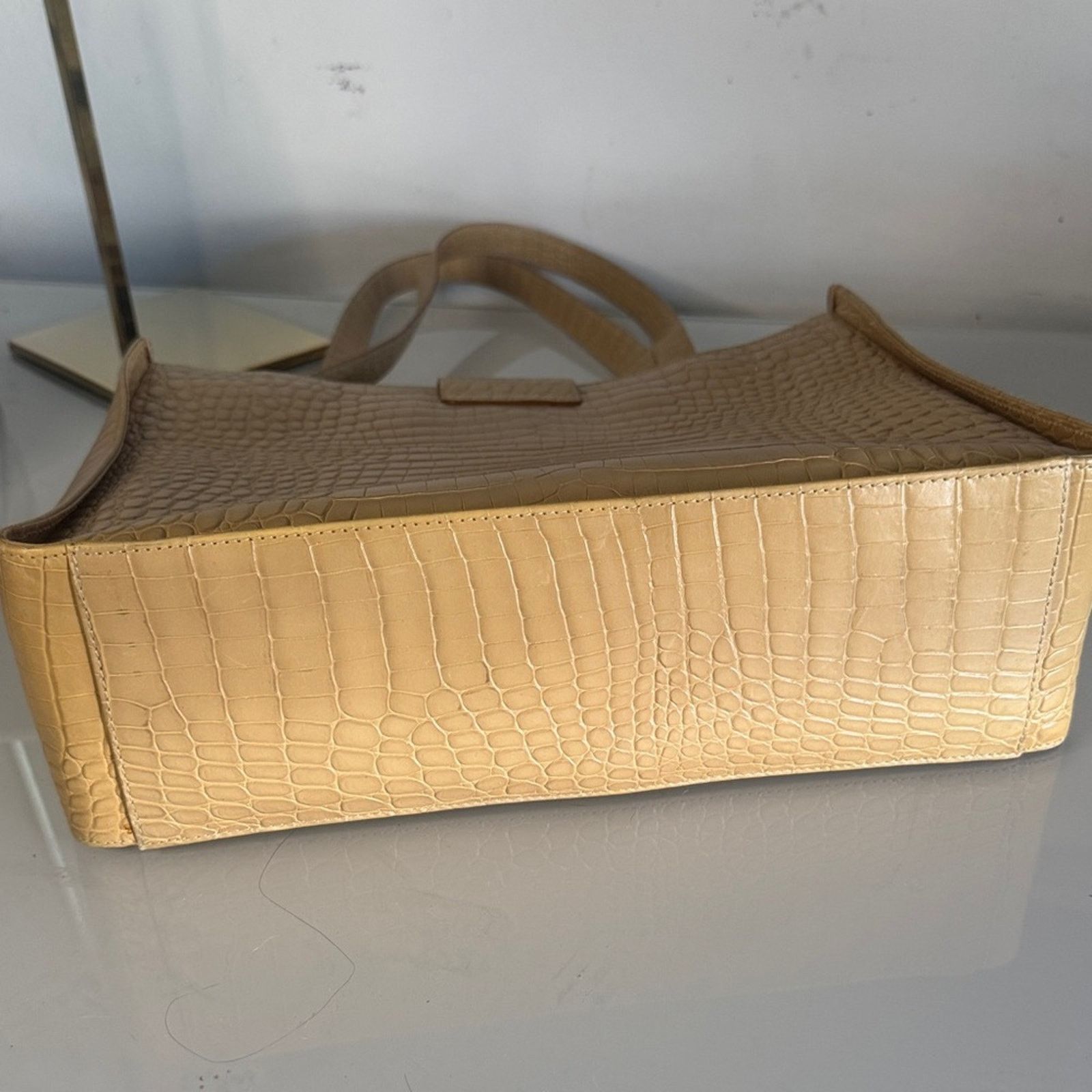 Salvatore Ferragamo Salvatore Ferragamo Gancini Crocodile-Embossed Tote - Beige Size ONE SIZE - 5 Thumbnail