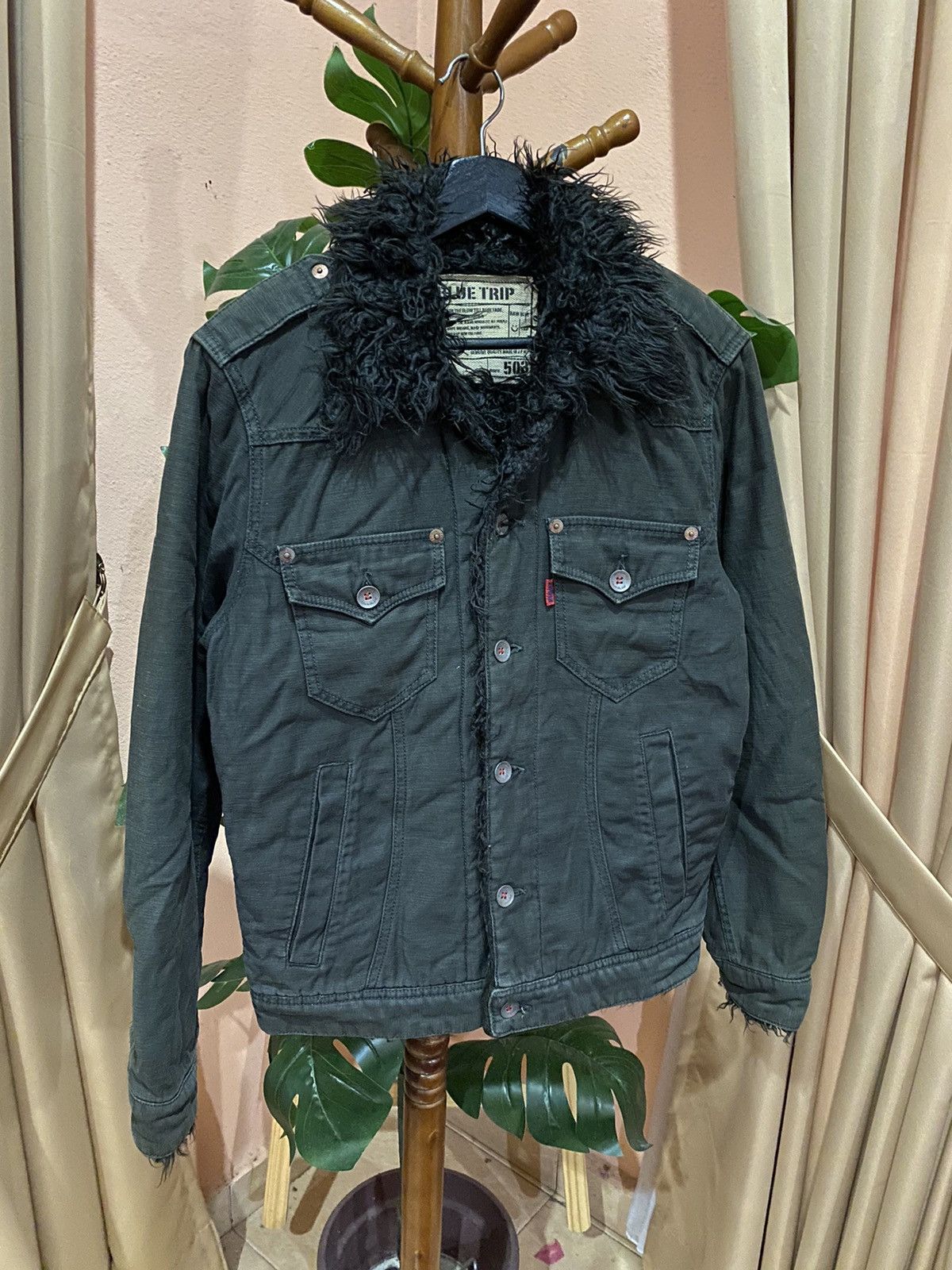 Edwin VINTAGE EDWIN 503 BLUE TRIP FUR LINING JACKET Size US L / EU 52-54 / 3 - 5 Thumbnail