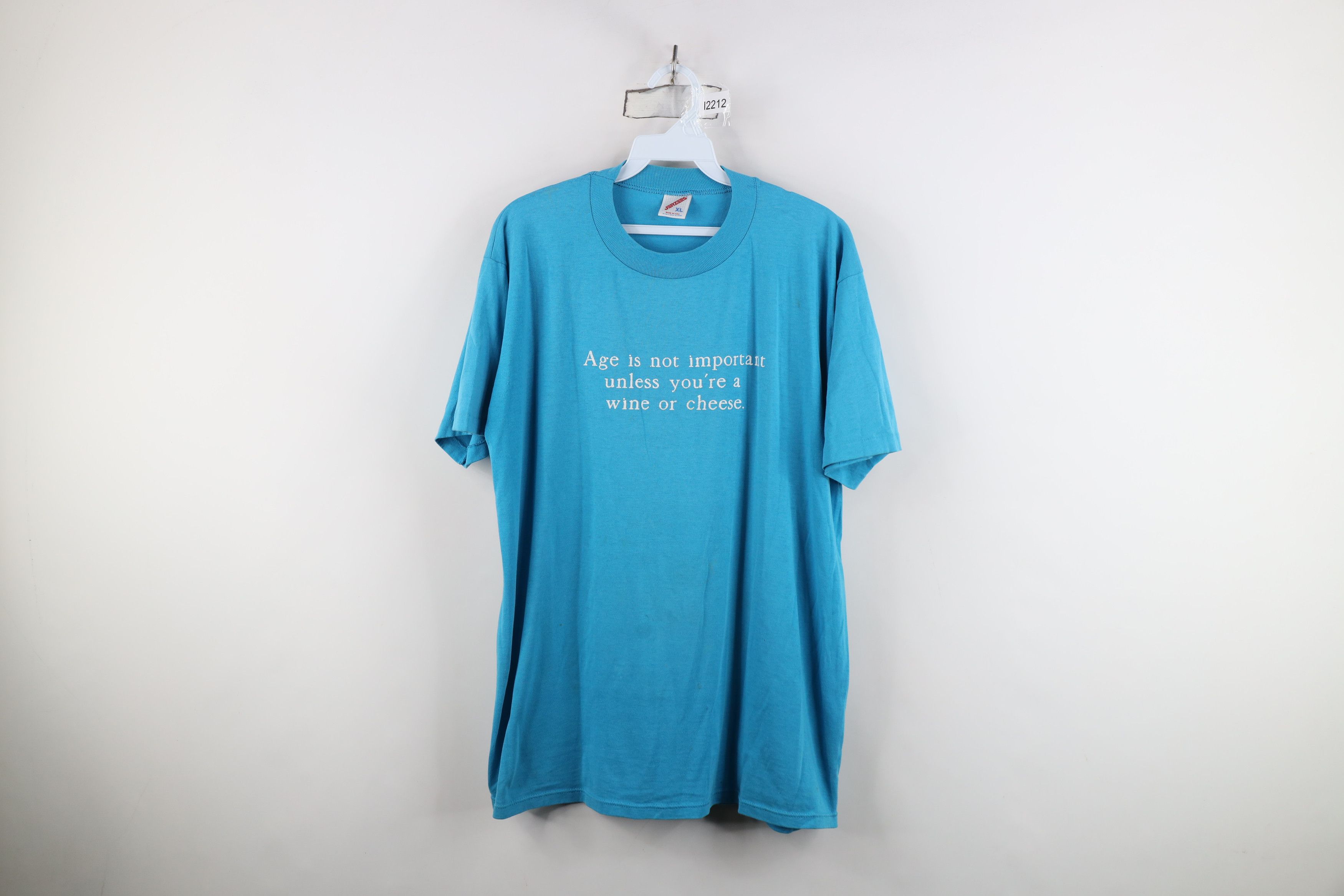 Vintage Vintage 90s Unless You're Wine Or Cheese T-Shirt USA Size US XL / EU 56 / 4 - 1 Thumbnail