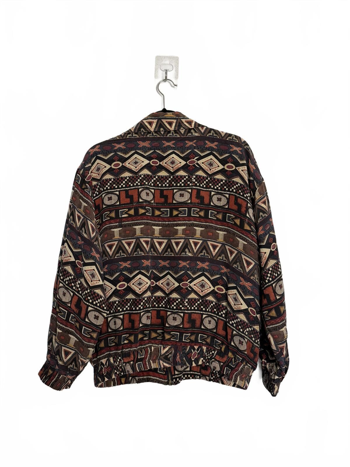 Other Vintage 90s FU DA Patterned Silk Bomber Jacket Size M / US 6-8 / IT 42-44 - 3 Thumbnail