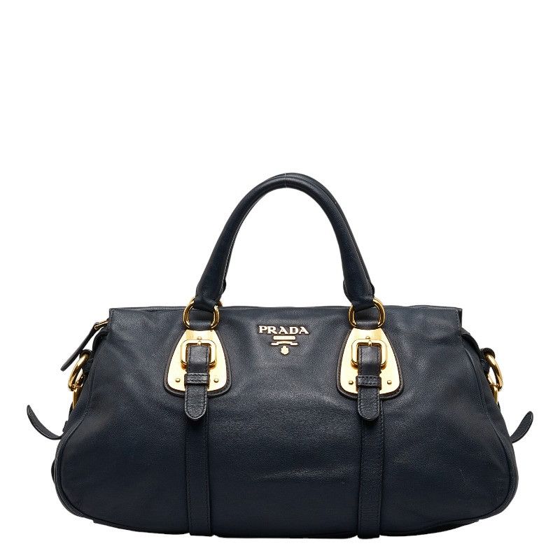 image of Prada Handbag Navy Leather, Women's