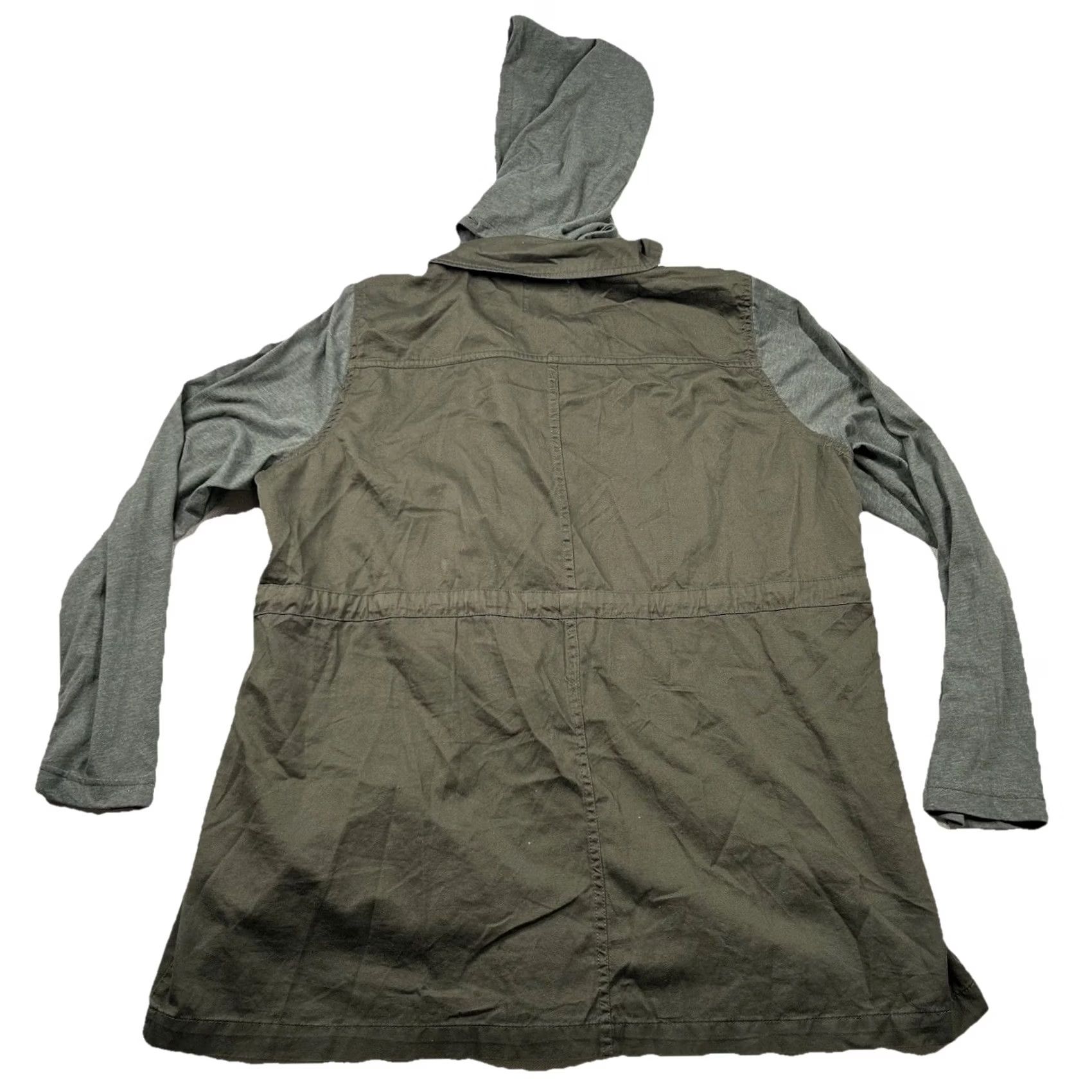 Torrid Torrid Jacket Womens 2X Military Style Jersey Sleeve Anorak Canvas Pockets Olive Green Army Hooded Pockets PlusSize Mens? Ladies? Size XXL / US 16-18 / IT 52-54 - 2 Thumbnail