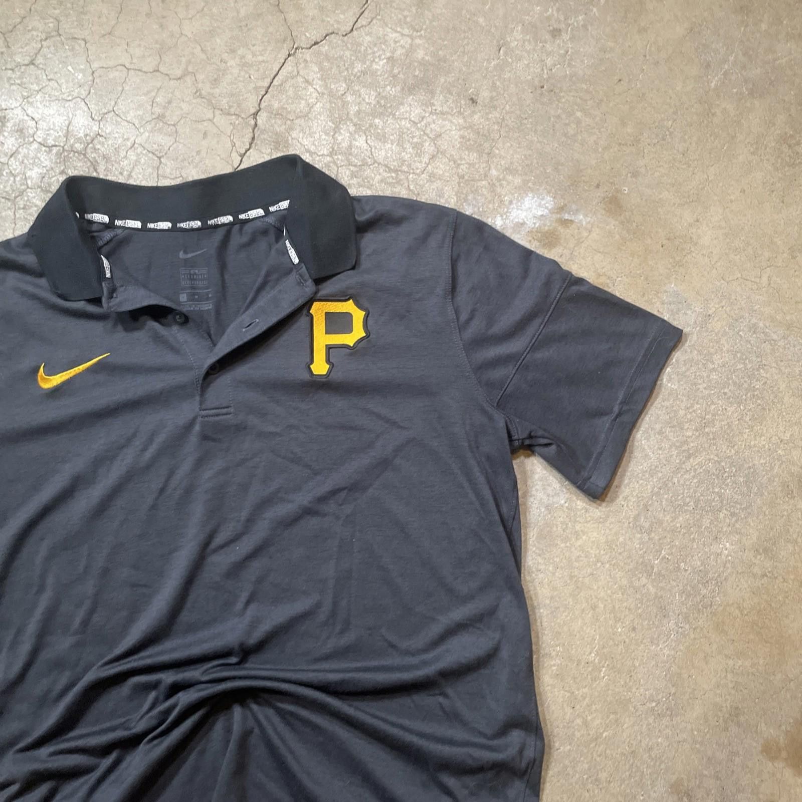 Nike Nike Baseball Pittsburgh Pirates Polo M Dri Fit Black Size ONE SIZE - 4 Thumbnail