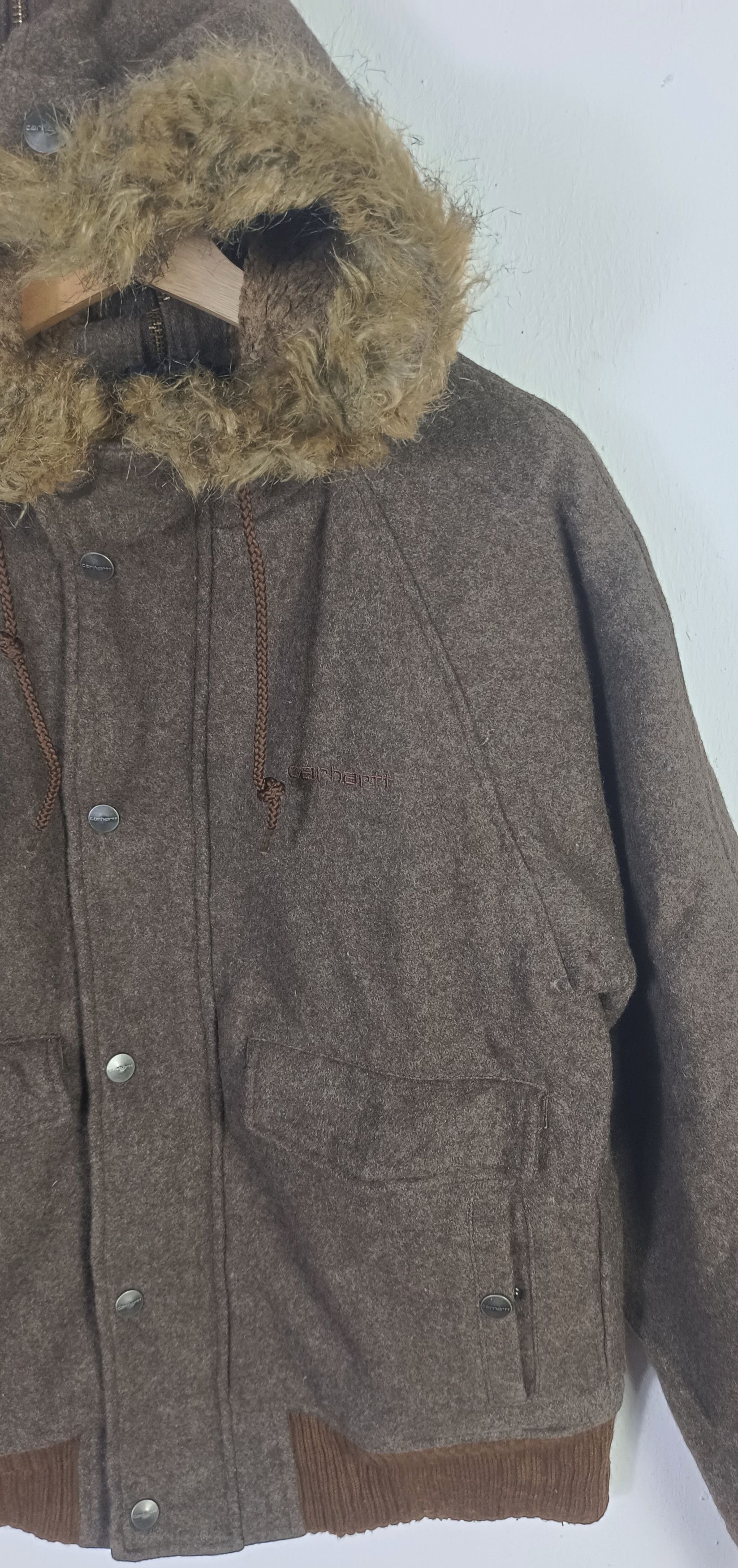 Carhartt Vintage 90s🔥 Carhattt Hoodie Wool Jacket Size US M / EU 48-50 / 2 - 7 Thumbnail